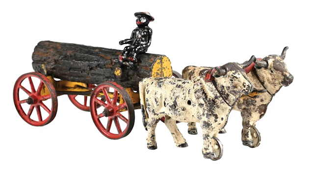 HUBLEY MFG. CO. CAST IRON OX LOG WAGON