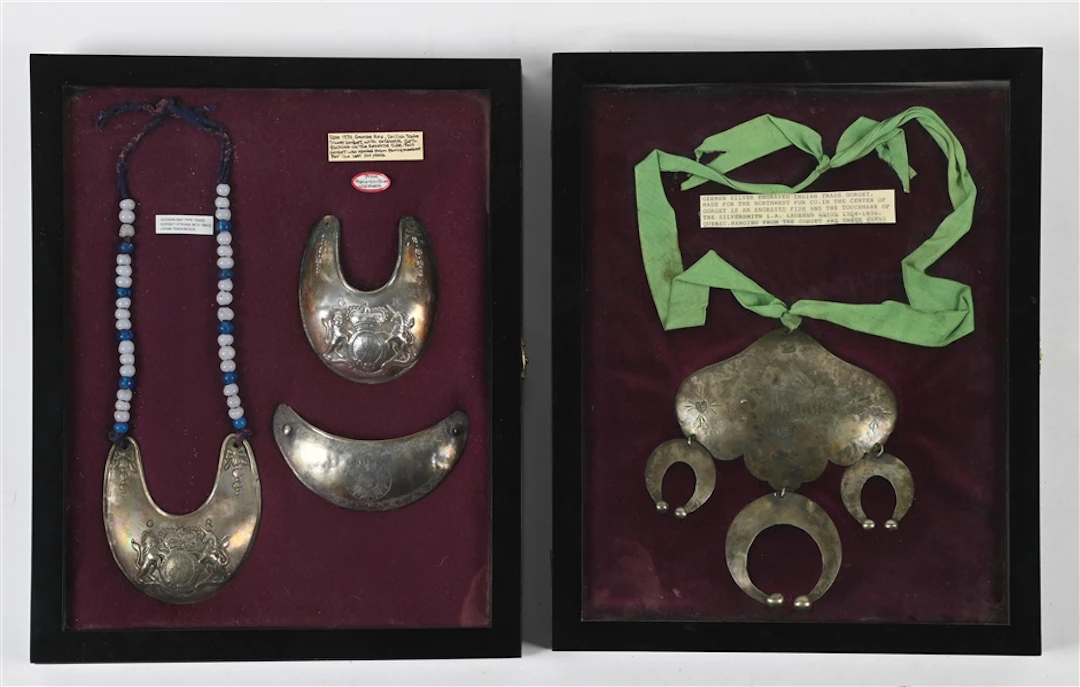 LOT OF 2: REPRODUCTION TRADE SILVER