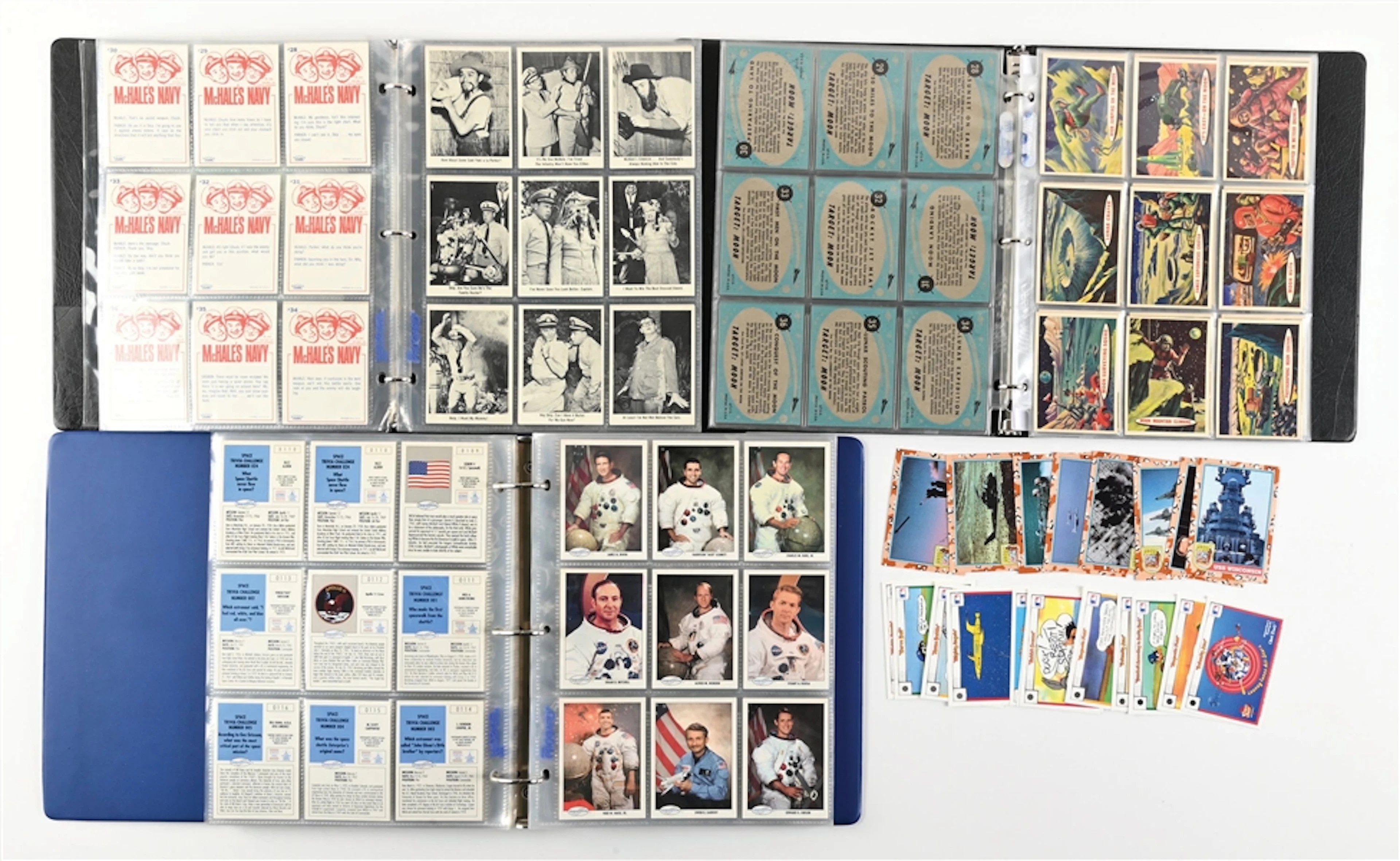 1965 MCHALES NAVY, 1958 TOPPS TARGET MOON & SPACE SHOTS TRADING CARDS