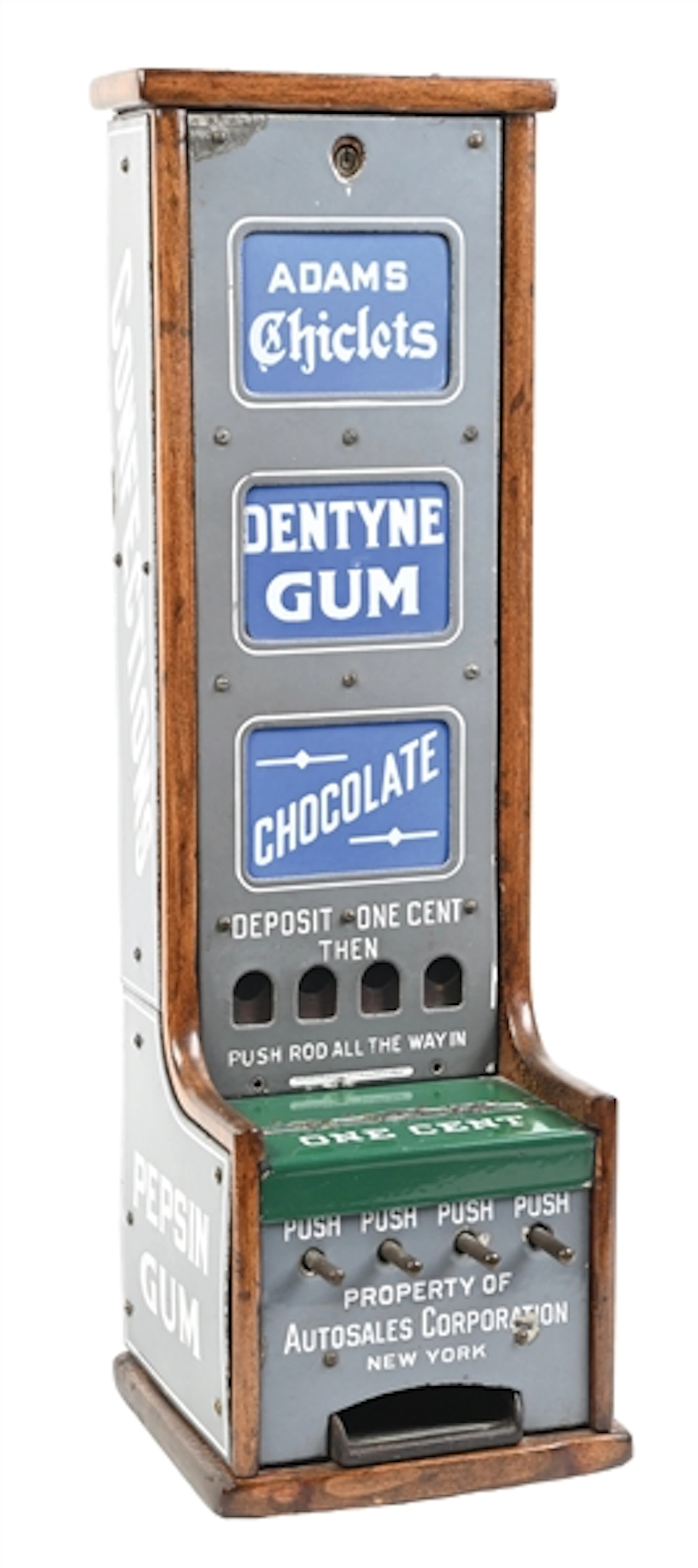 1¢ AUTO SALES CORPORATION CHICLETS & DENTYNE GUM VENDING MACHINE