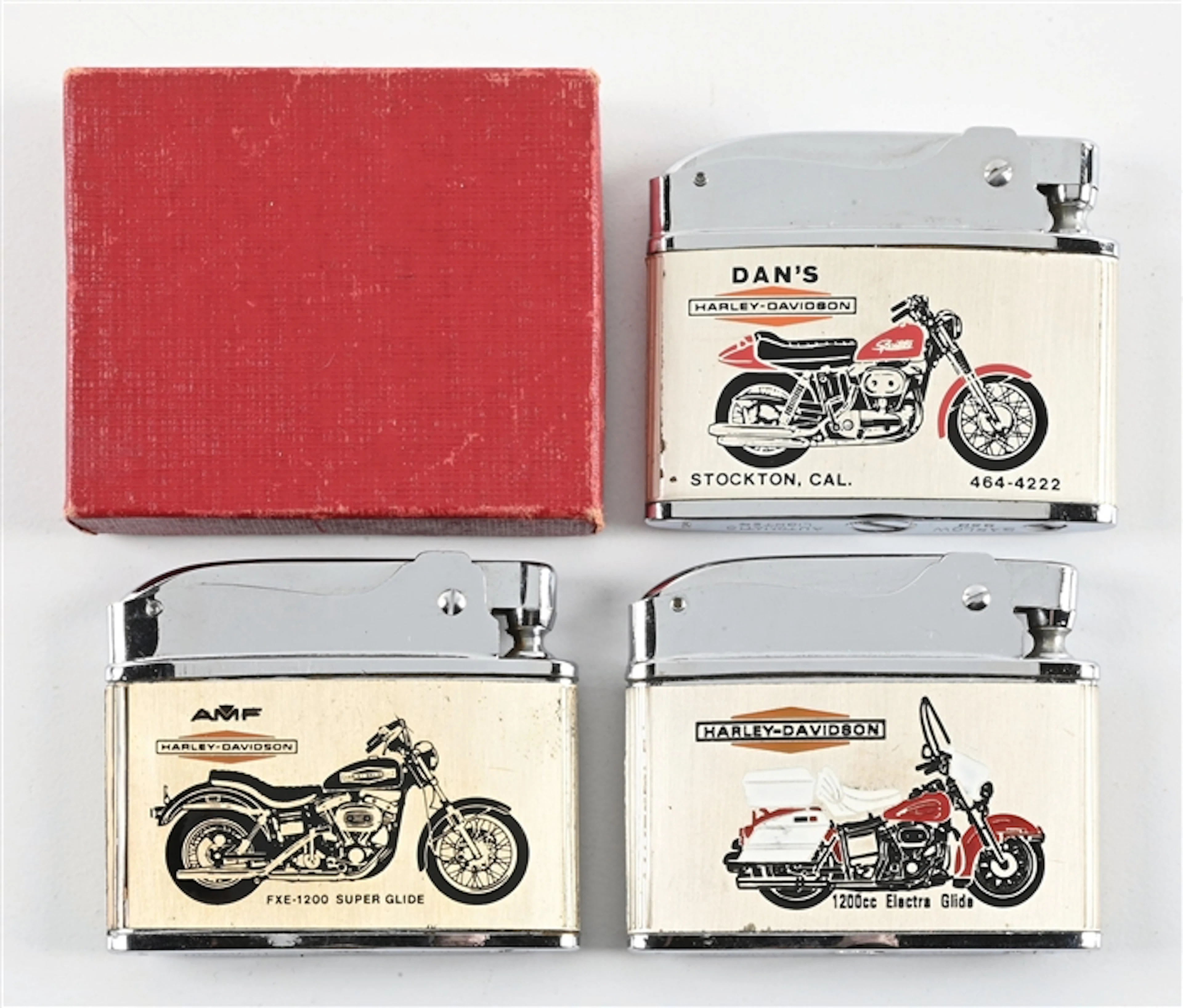 COLLECTION OF 3: HARLEY-DAVIDSON DEALERSHIP LIGHTERS