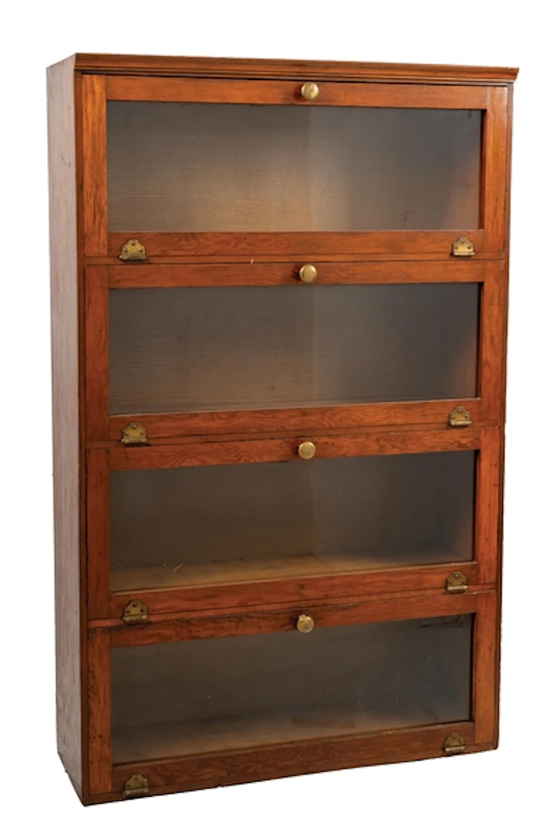 OAK BOOKCASE W/ 4 PULLDOWN DOORS