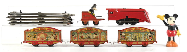 PRE-WAR LIONEL O-GA. MICKEY MOUSE CIRCUS TRAIN SET