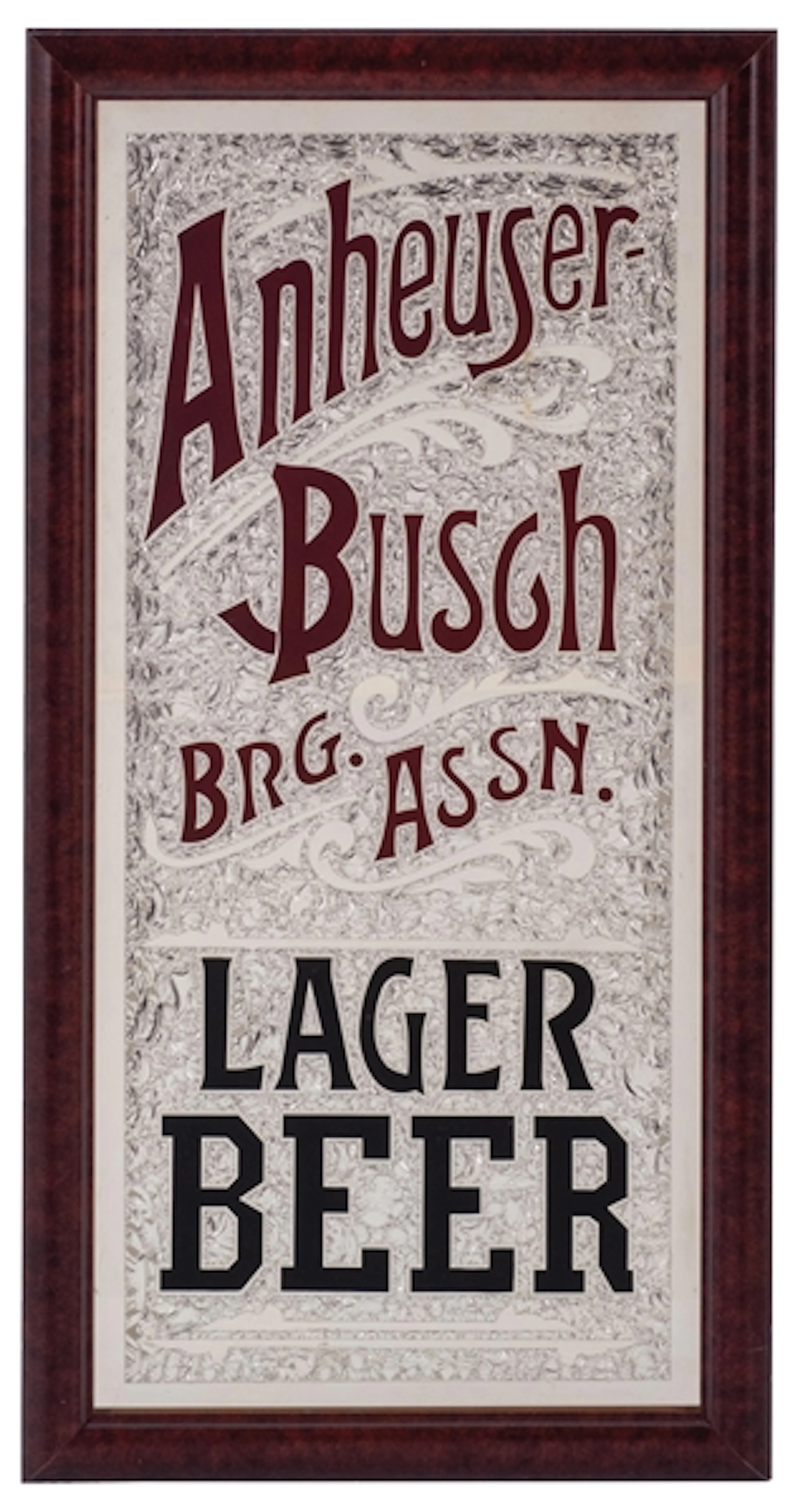 ANHEUSER BUSCH LAGER BEER REVERSE GLASS