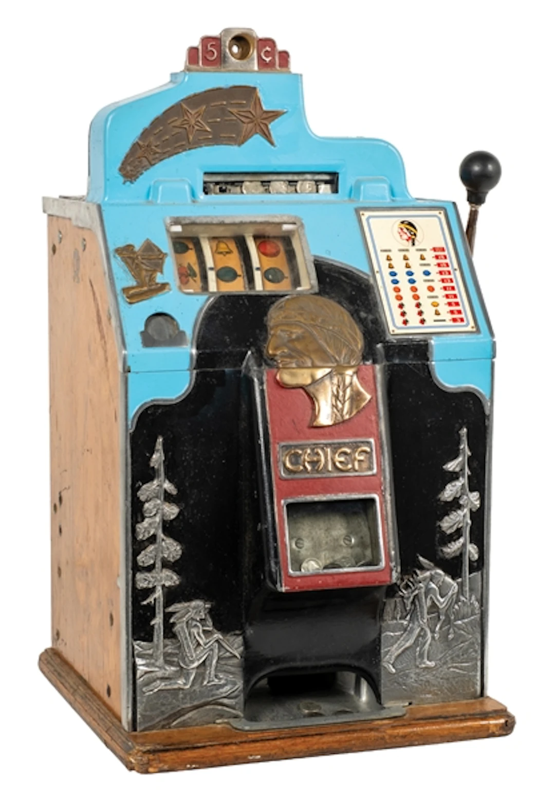 5¢ O.D. JENNINGS "CHIEF" SLOT MACHINE