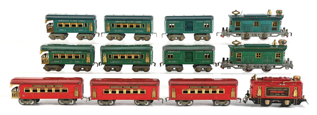 LOT OF 3: PRE-WAR AMERICAN FLYER O-GA. PASSENGER SETS