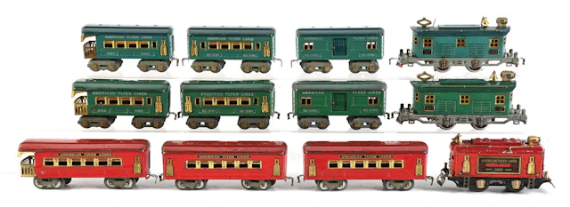 LOT OF 3: PRE-WAR AMERICAN FLYER O-GA. PASSENGER SETS