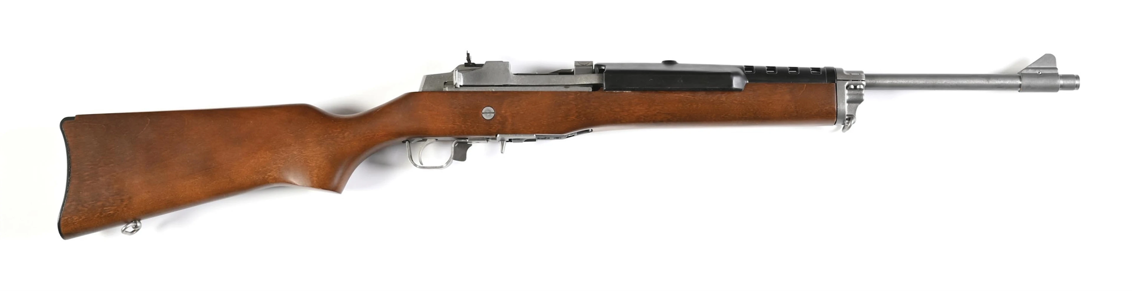 (M) STAINLESS RUGER MINI-THIRTY SEMI-AUTOMATIC RIFLE WITH BOX.