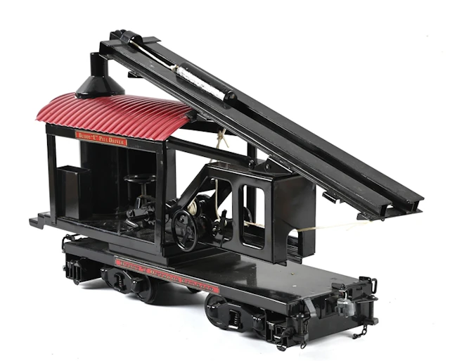 T-REPRODUCTIONS BUDDY "L" PRESSED STEEL OUTDOOR RAILROAD PILE DRIVER