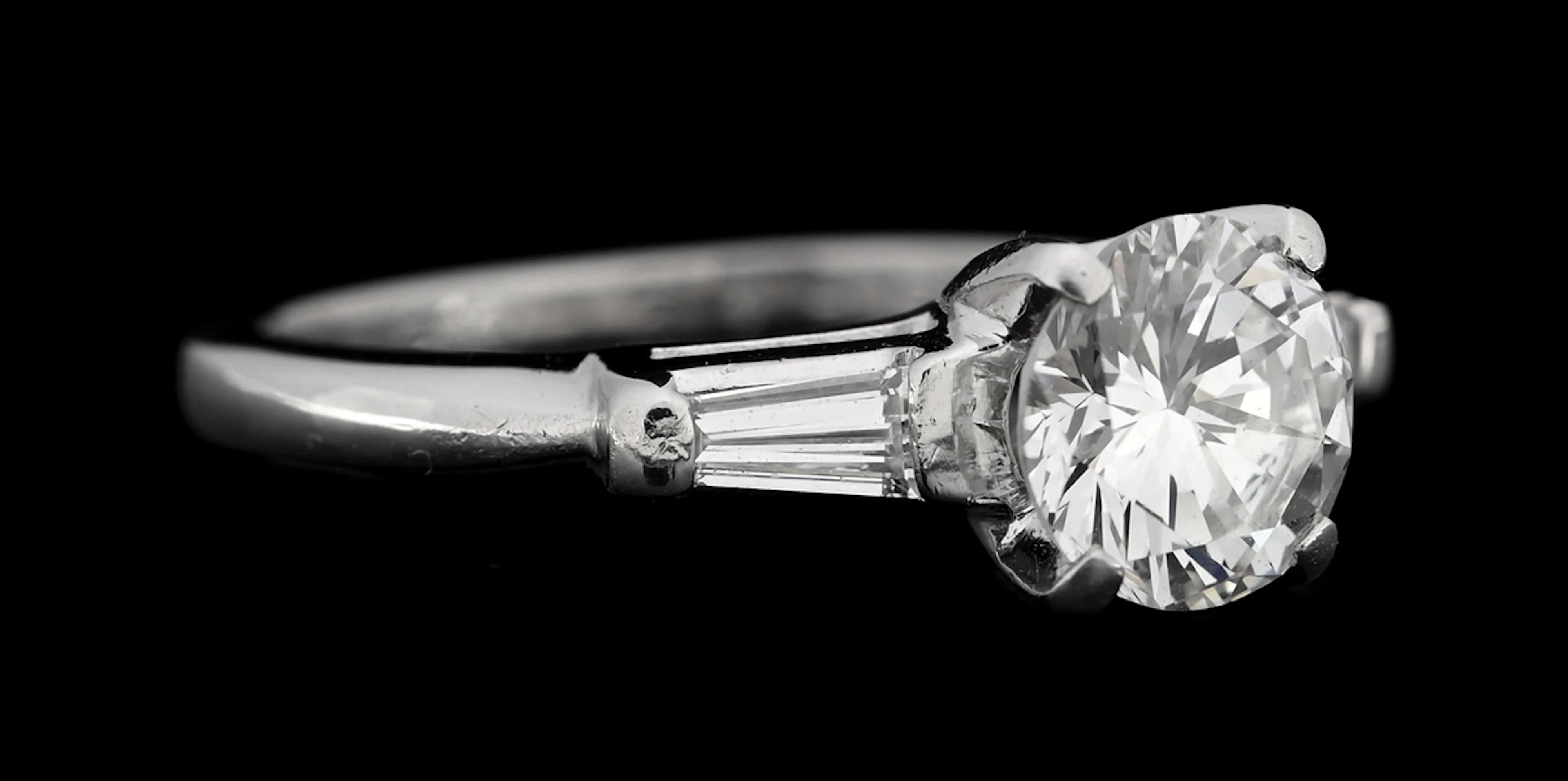 PLATINUM ESTATE 1CT DIAMOND ENGAGEMENT RING