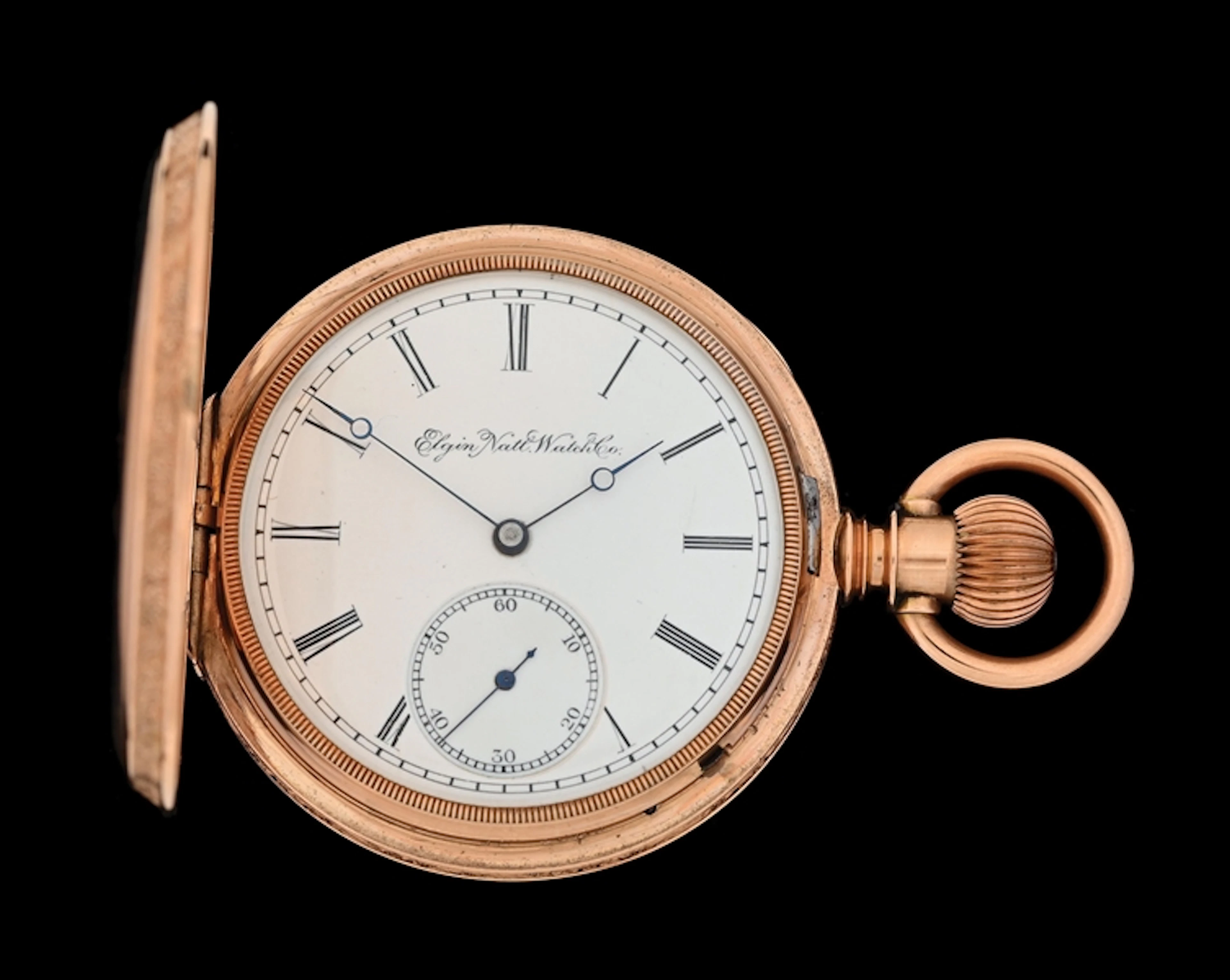 14K PINK GOLD ELGIN H/C POCKET WATCH