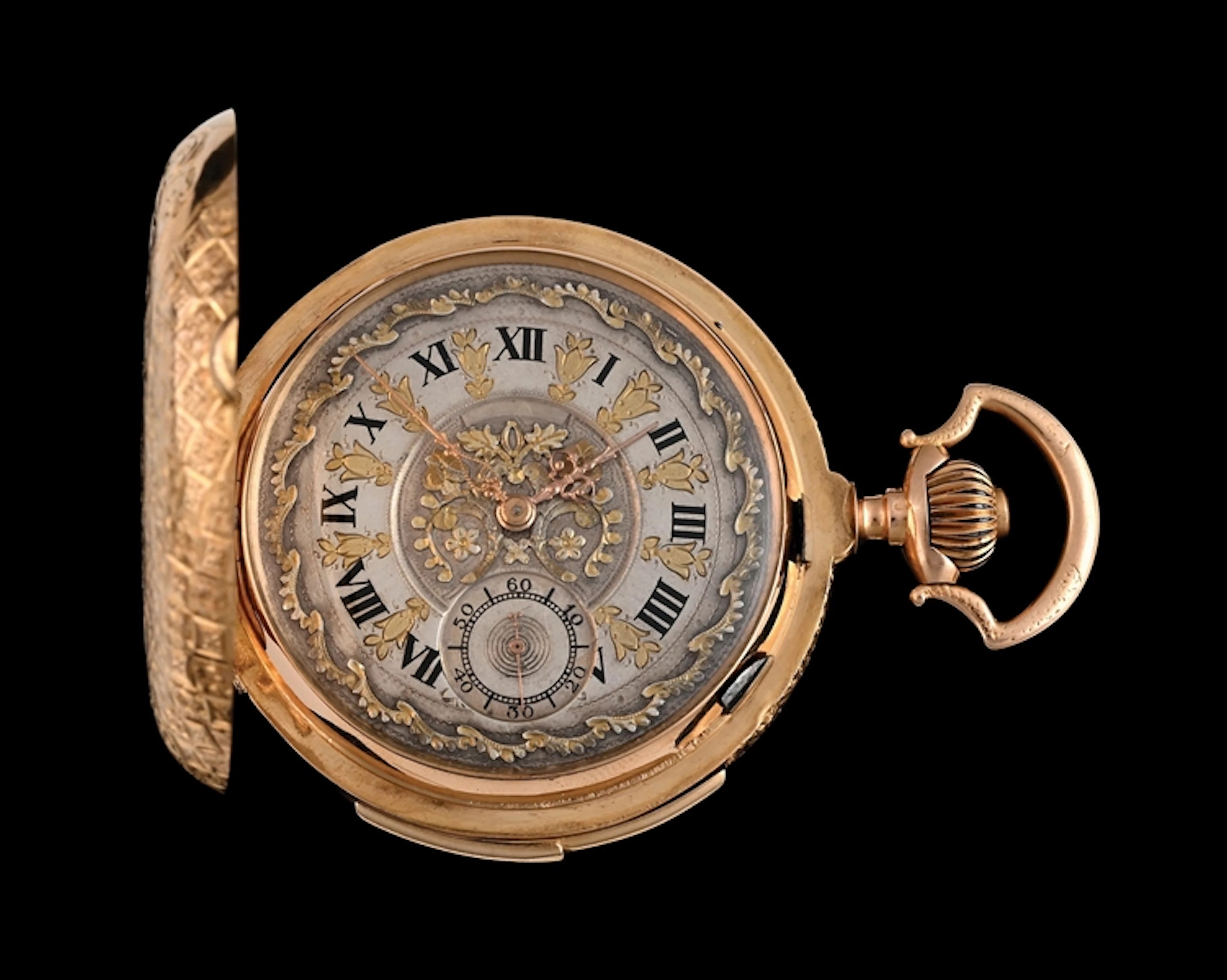 18K GOLD LA PEARLA, GENEVE, SWISS MINUTE REPEATER H/C POCKET WATCH
