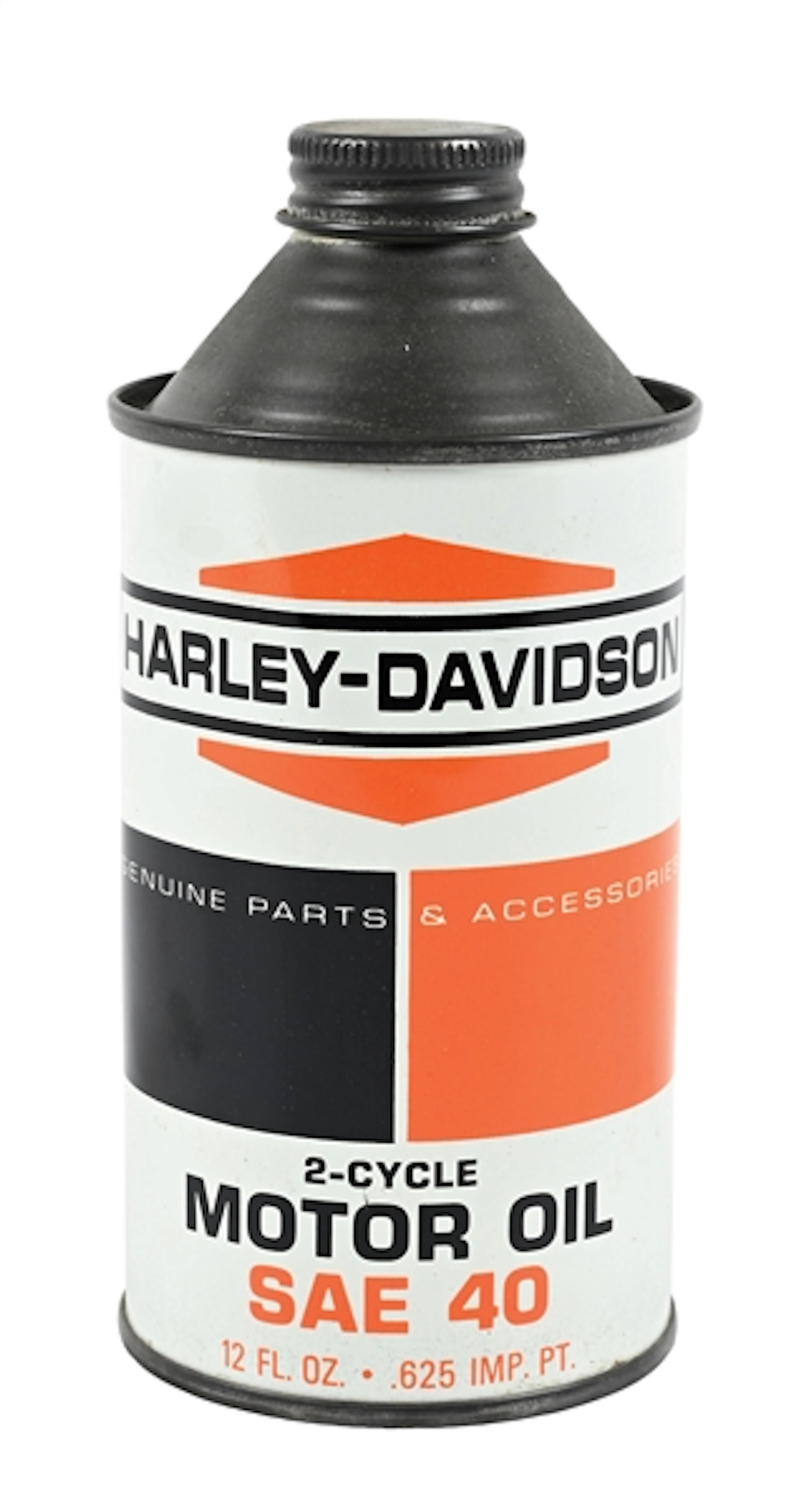 HARLEY-DAVIDSON 2-CYCLE MOTOR OIL 12 OZ. CONE TOP CAN