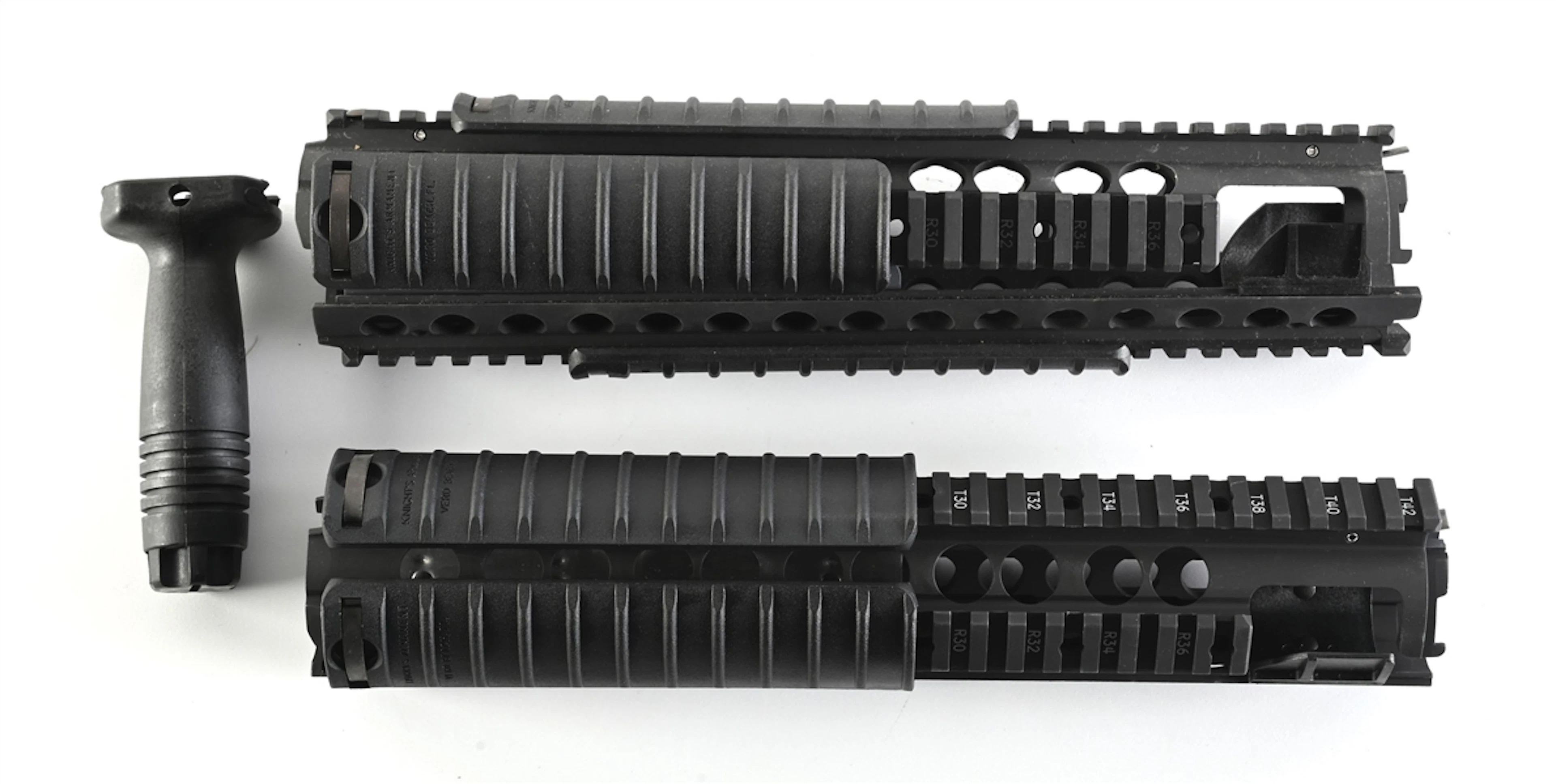 LOT OF 2: KNIGHTS ARMAMENT M5 RAS RIFLE FORENDS WITH BOXES.