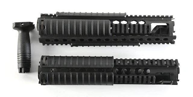 LOT OF 2: KNIGHTS ARMAMENT M5 RAS RIFLE FORENDS WITH BOXES.