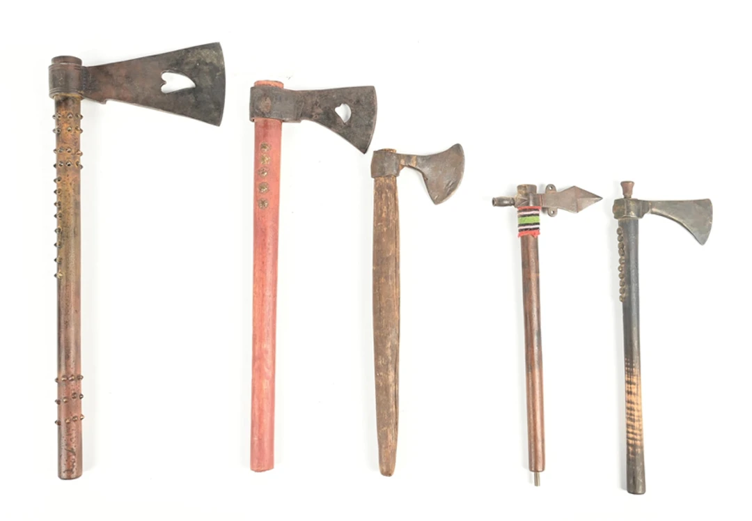 LOT OF 5: NORTHERN PLAINS-STYLE NATIVE AMERICAN PIPE TOMAHAWKS