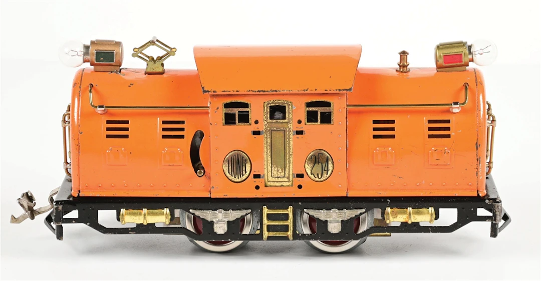 PRE-WAR LIONEL O-GA. ORANGE NO. 254 BILD-A-LOCO ELECTRIC LOCOMOTIVE