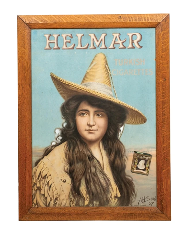 HELMAR TURKISH CIGARETTES CARDBOARD ADVERTISING