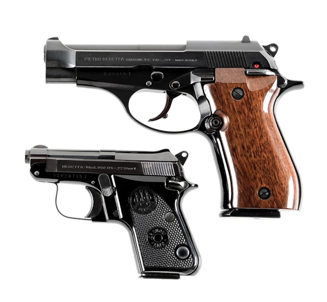 (M) LOT OF 2: BERETTA MODEL 84 AND 950 BS SEMI-AUTOMATIC PISTOLS.