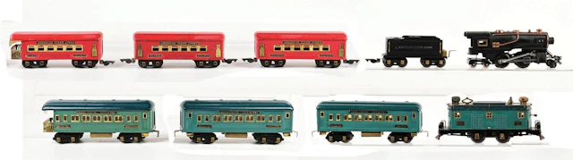 LOT OF 2: PRE-WAR AMERICAN FLYER O-GA. GOLDEN STATE PASSENGER SET