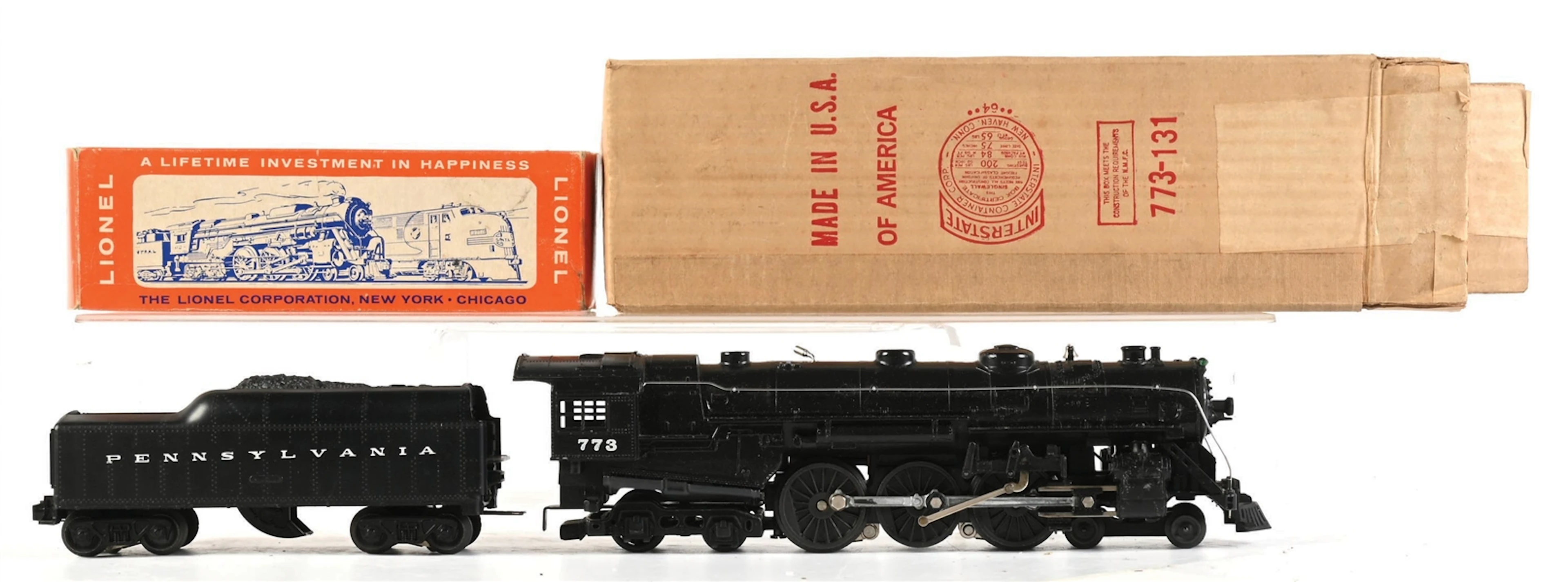 1964 LIONEL O-GA. NO. 773 HUDSON STEAM LOCOMOTIVE WITH NO. 736W PENNSYLVANIA