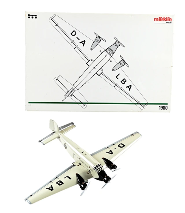 MARKLIN 1980 METAL JUNKERS TRI-MOTOR AIRPLANE W/ ORIGINAL BOX