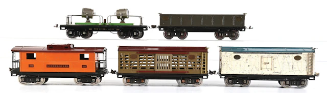 LOT OF 5: LIONEL STANDARD GA. 200 SERIES FREIGHT CARS