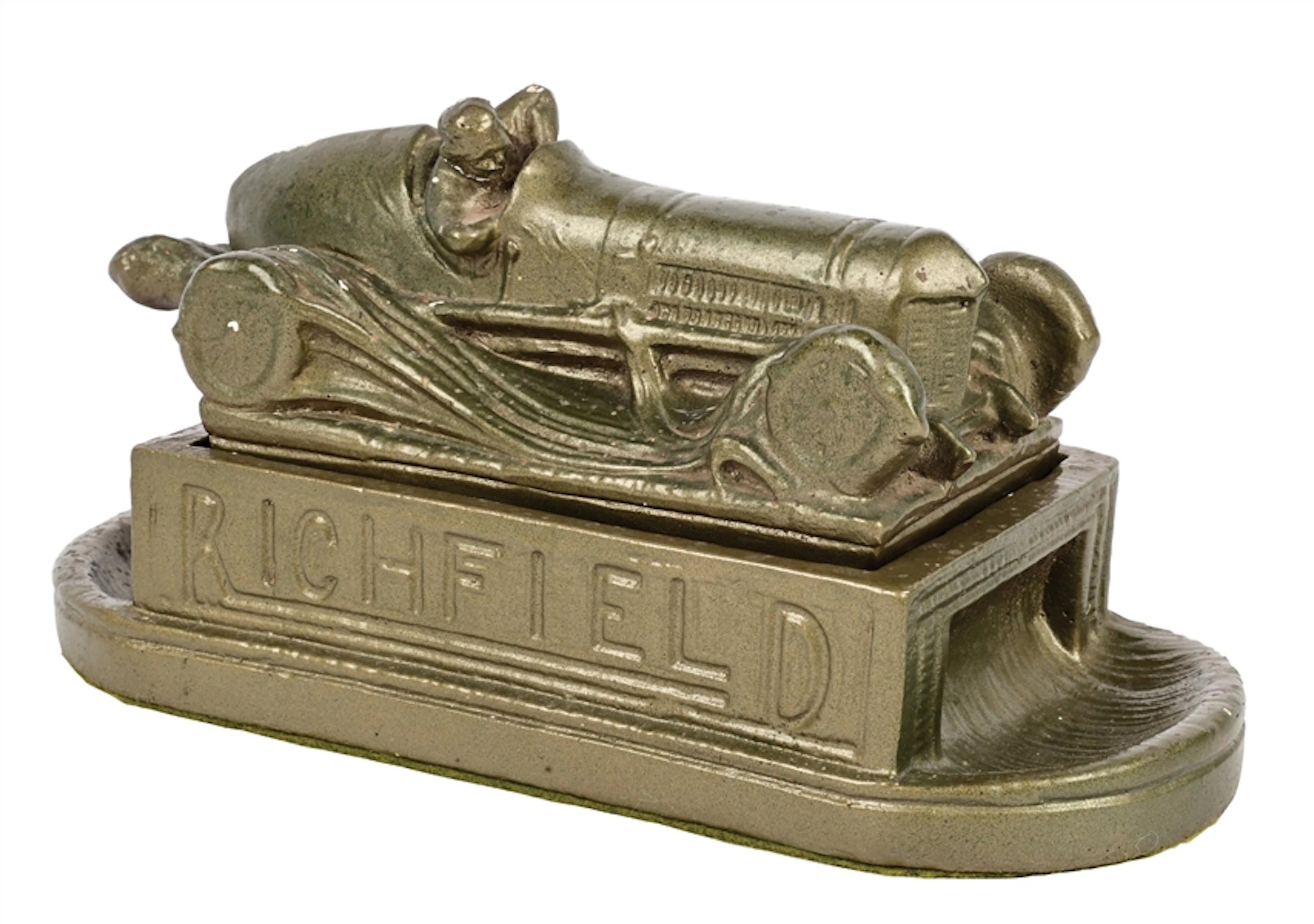 RICHFIELD OIL COMPANY DESK CIGARETTEE BOX & ASHTRAY.