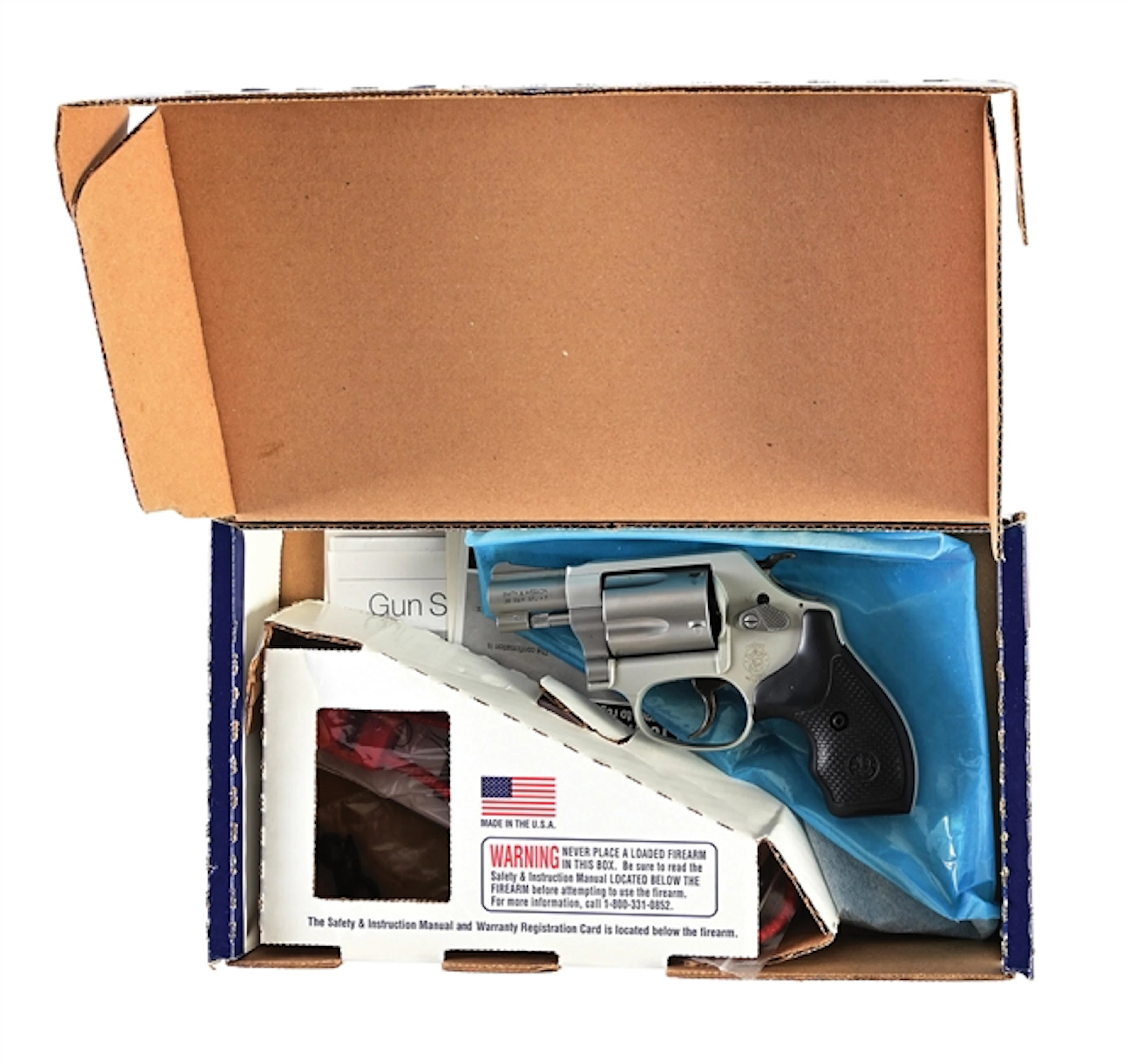(M) SMITH & WESSON MODEL 637-2 AIRWEIGHT DOUBLE ACTION REVOLVER WITH BOX