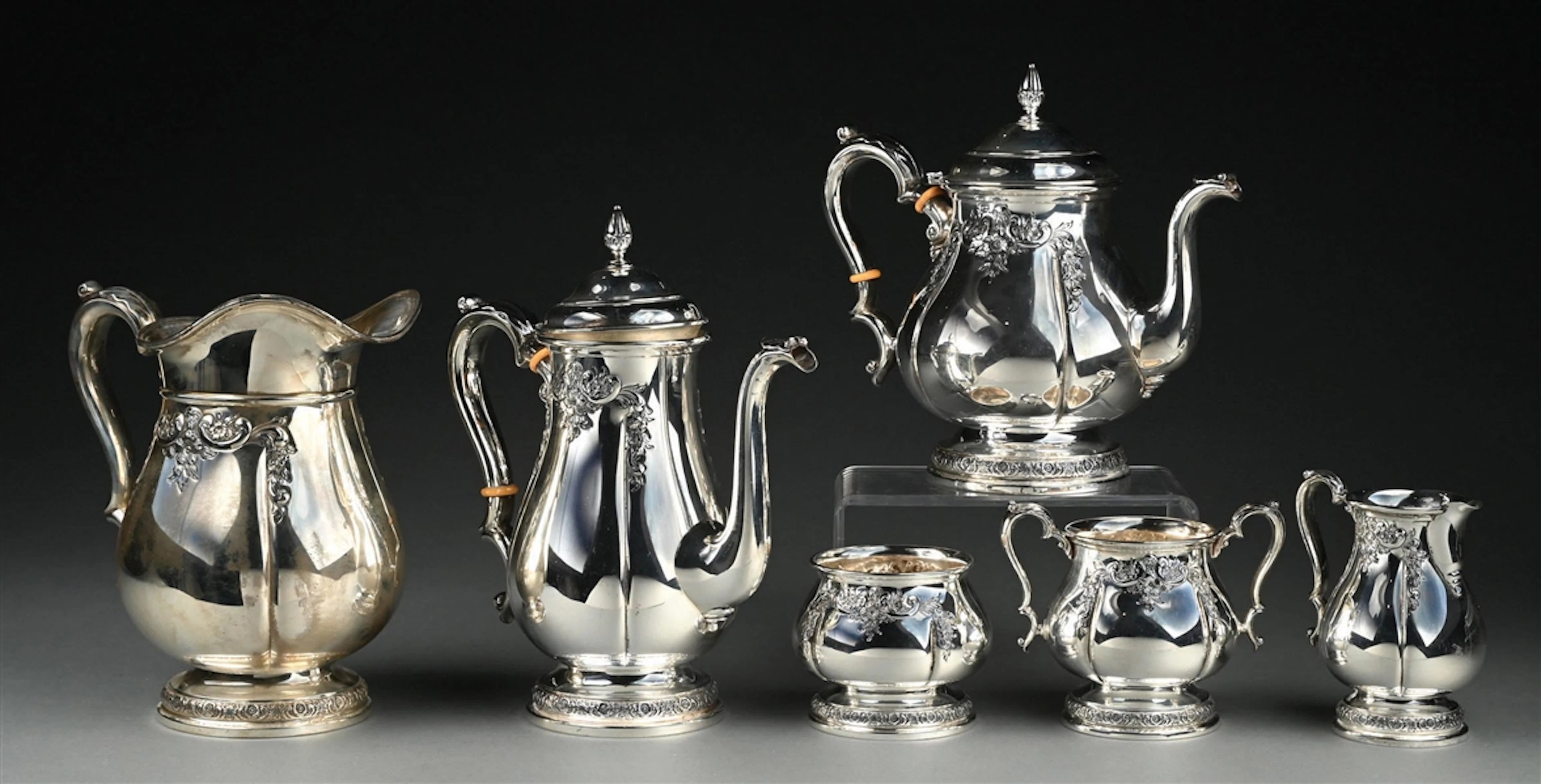 COLLECTION OF 6: INTERNATIONAL "PRELUDE" HAND-CHASED STERLING SILVER