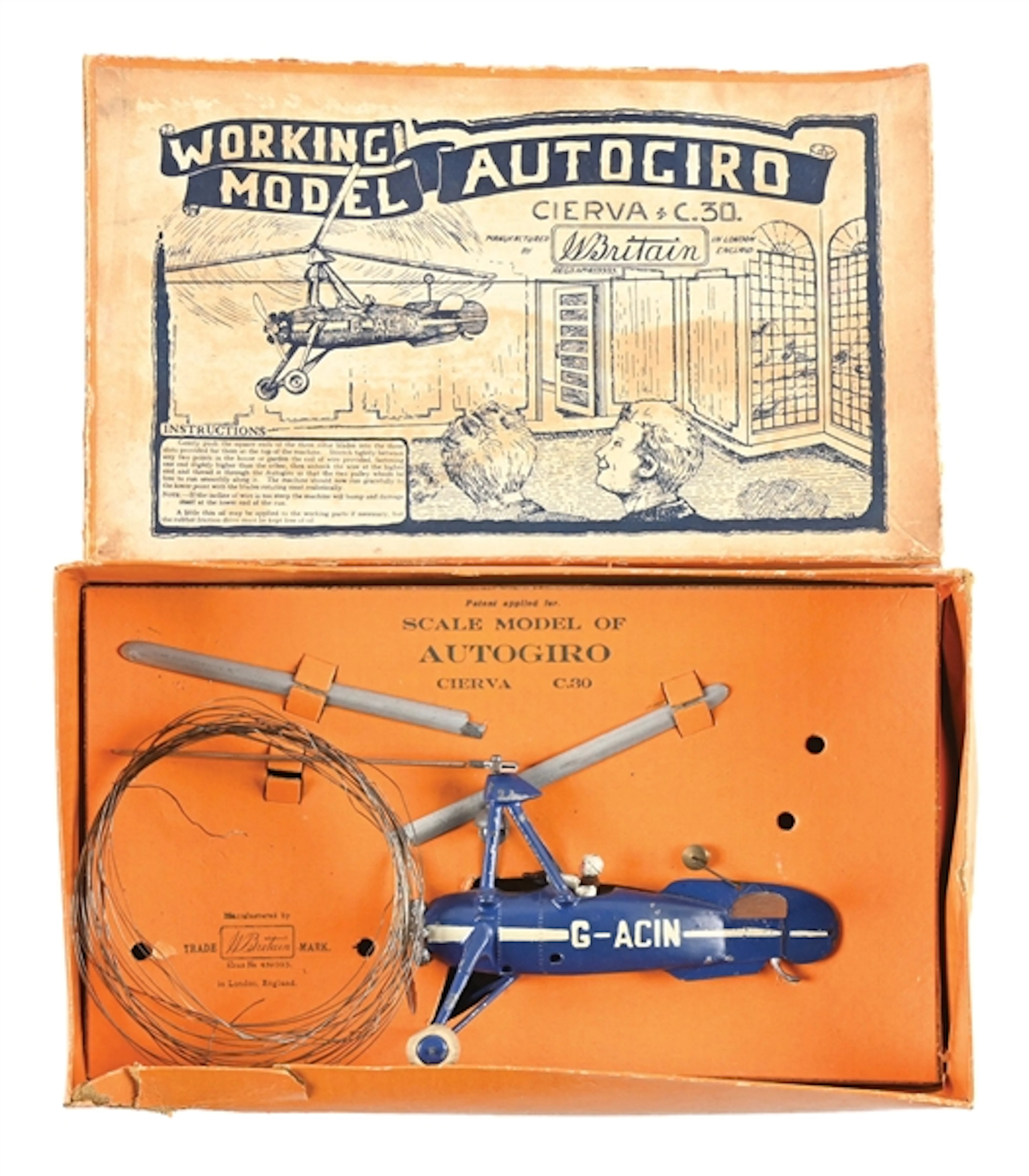 W. BRITAIN'S SET NO. 1392 AUTO AUTOGIRO