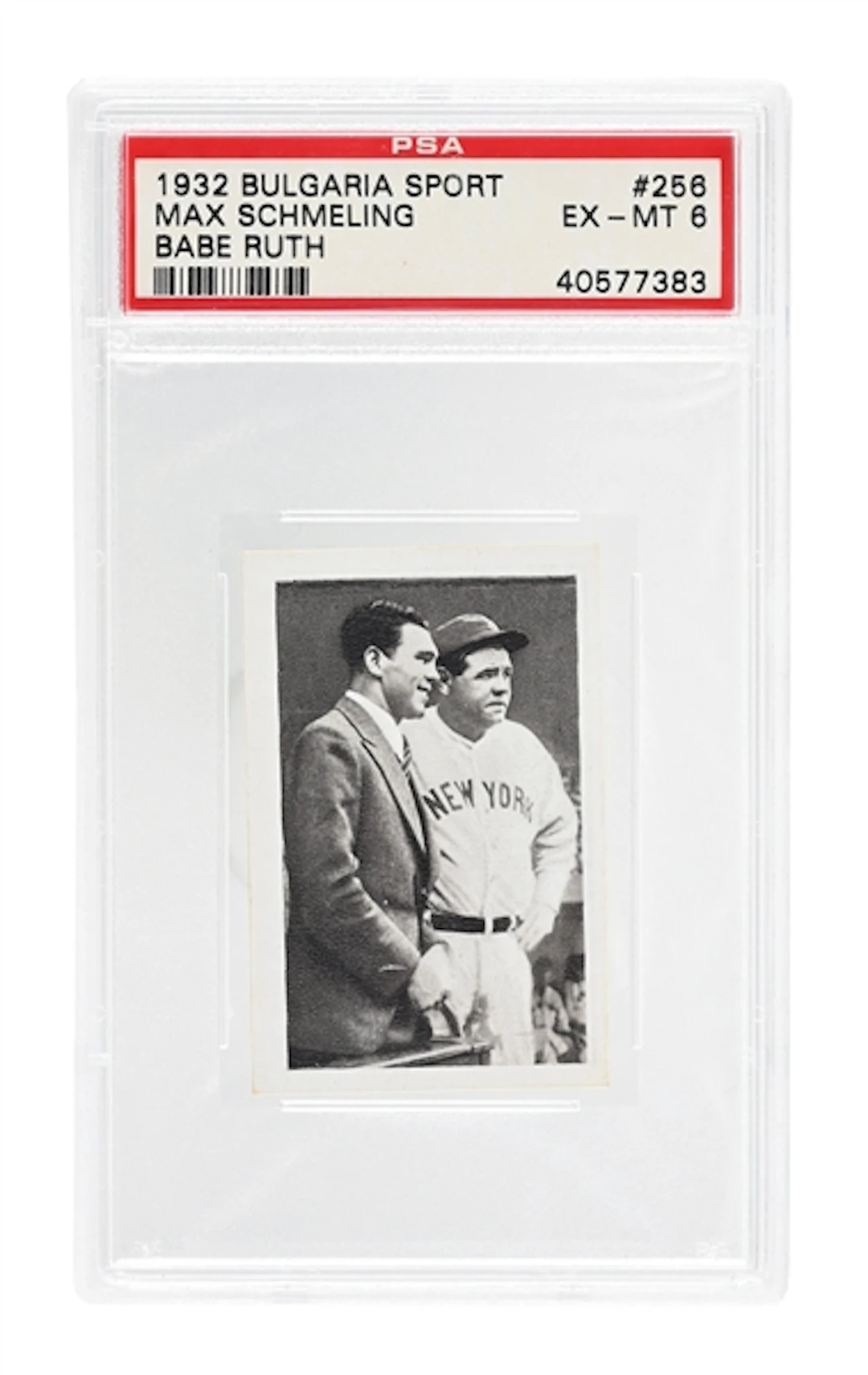 1932 BULGARIA SPORT MAX SCHMELING BABE RUTH PSA EX-MT