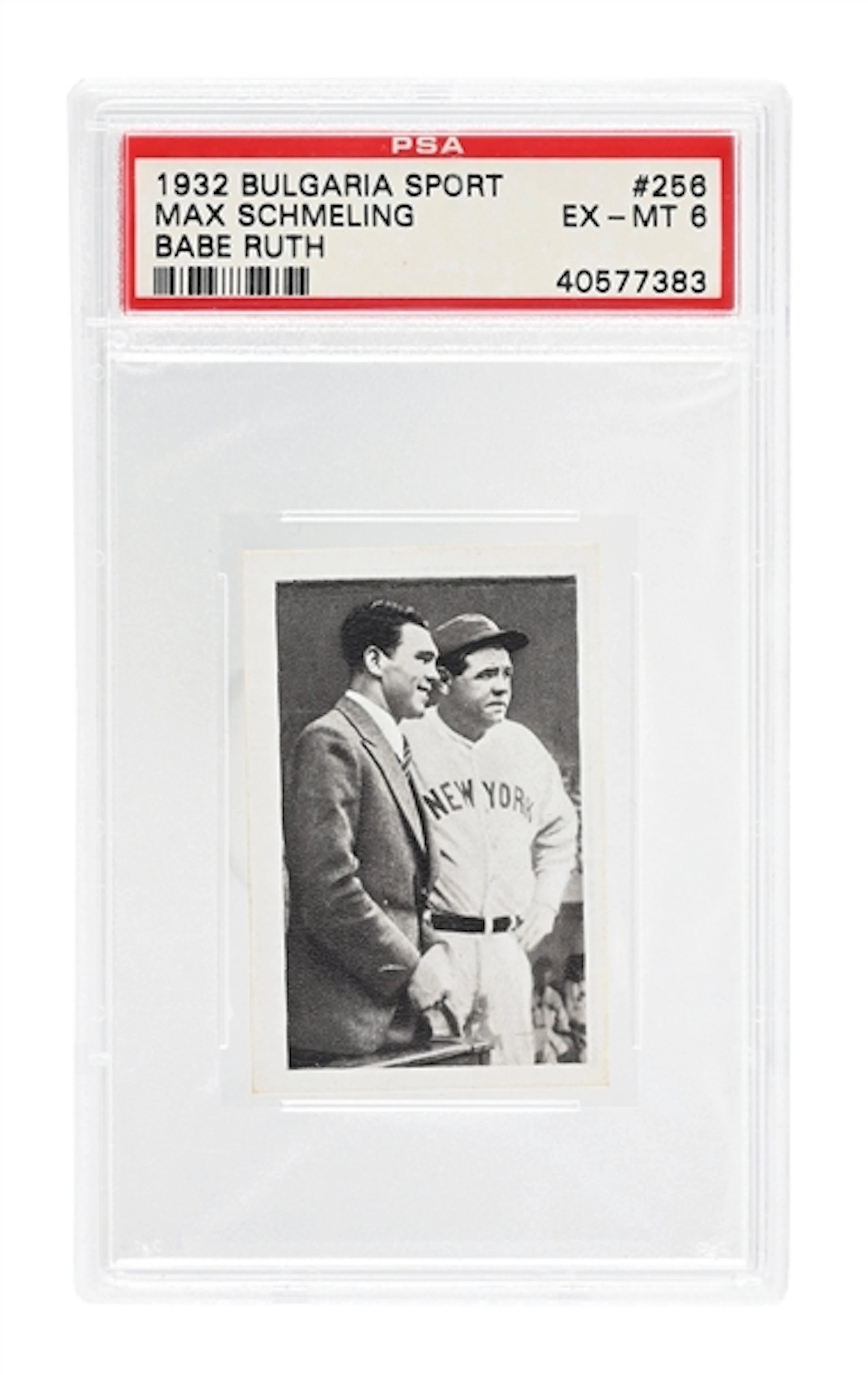 1932 BULGARIA SPORT MAX SCHMELING BABE RUTH PSA EX-MT