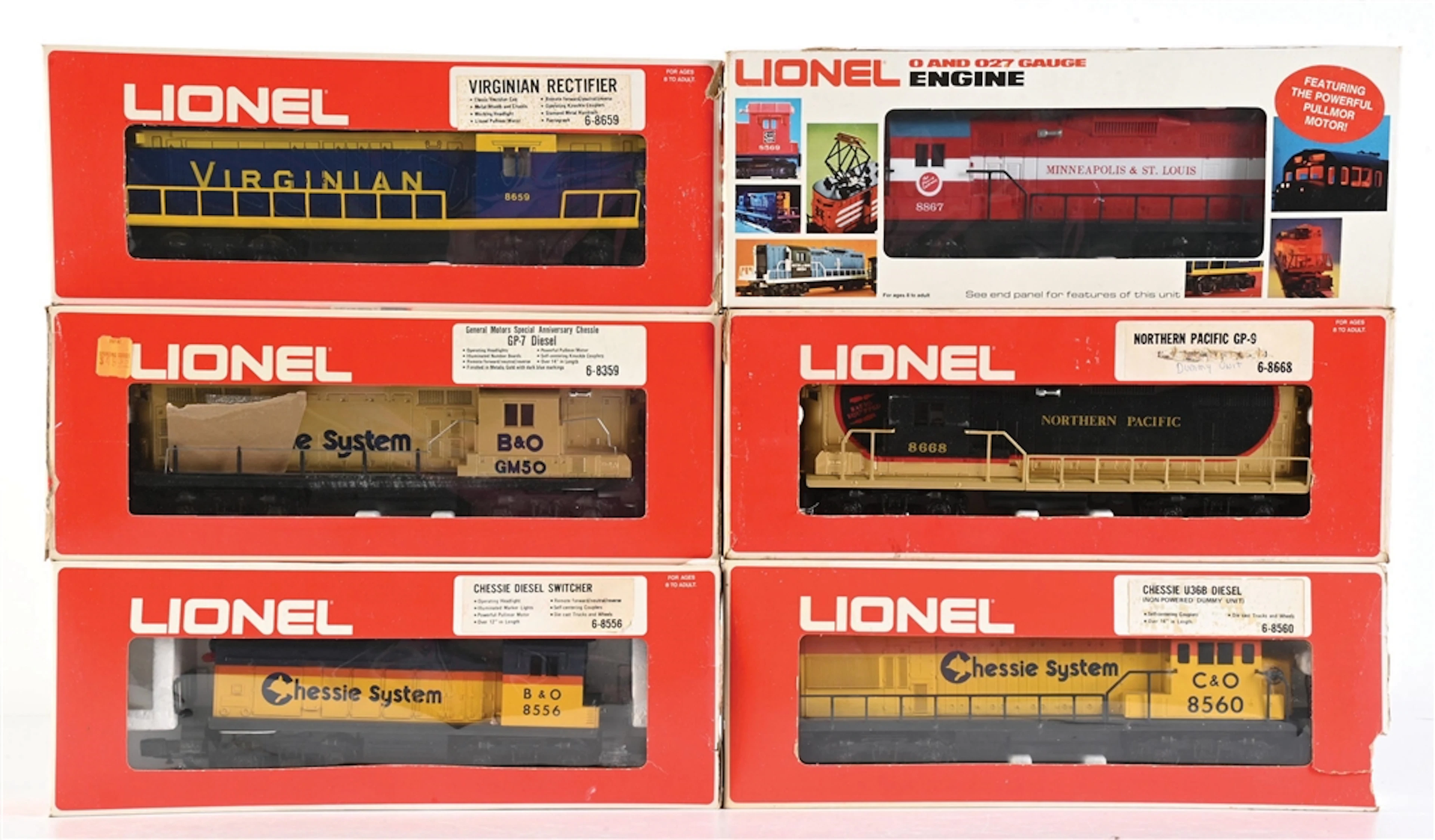 LOT OF 6: LIONEL O-GA. DIESEL LOCOMOTIVES