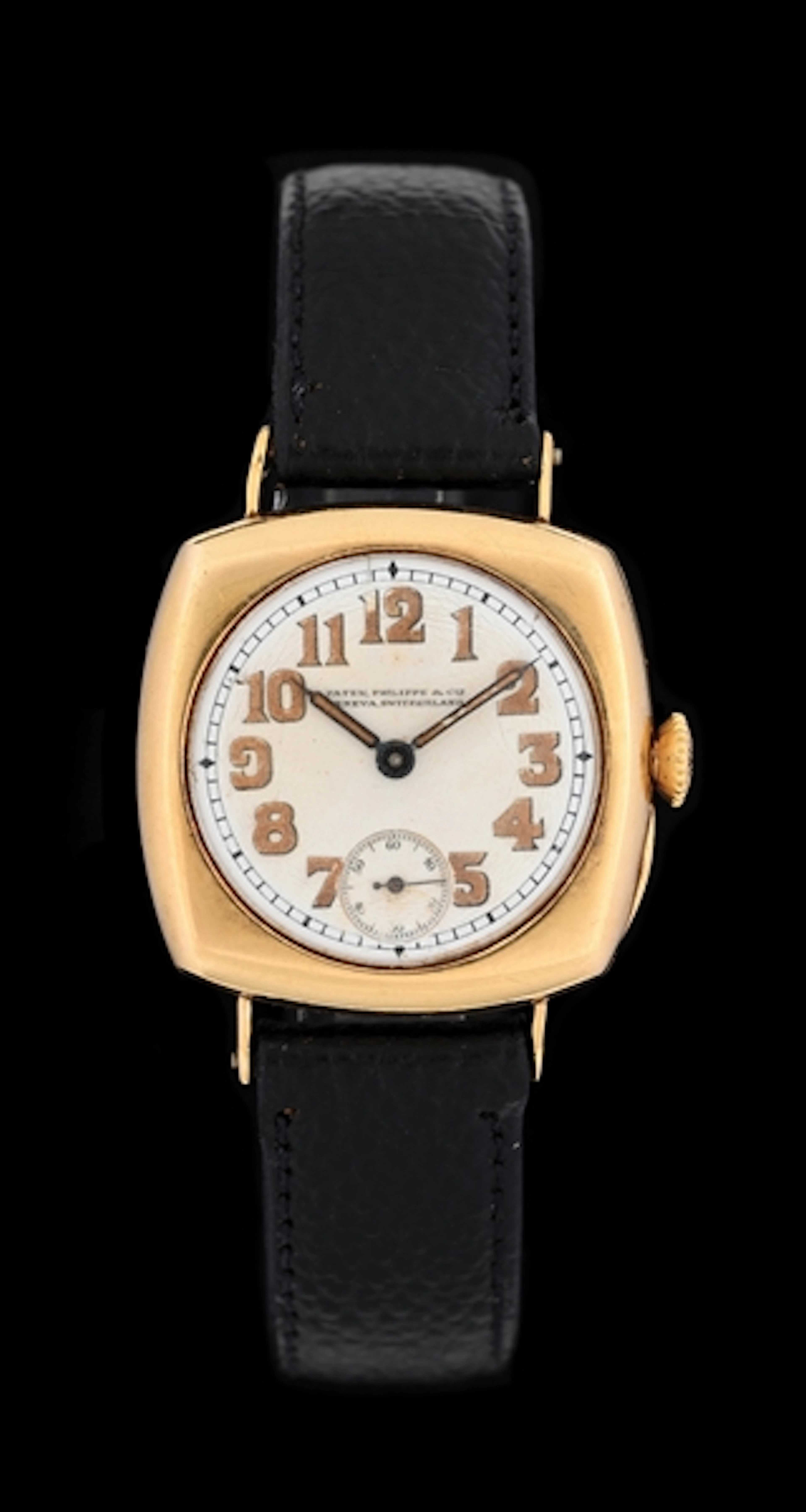 1920 PATEK PHILIPPE GOLD WRISTWATCH W/EXTRACT & BOX