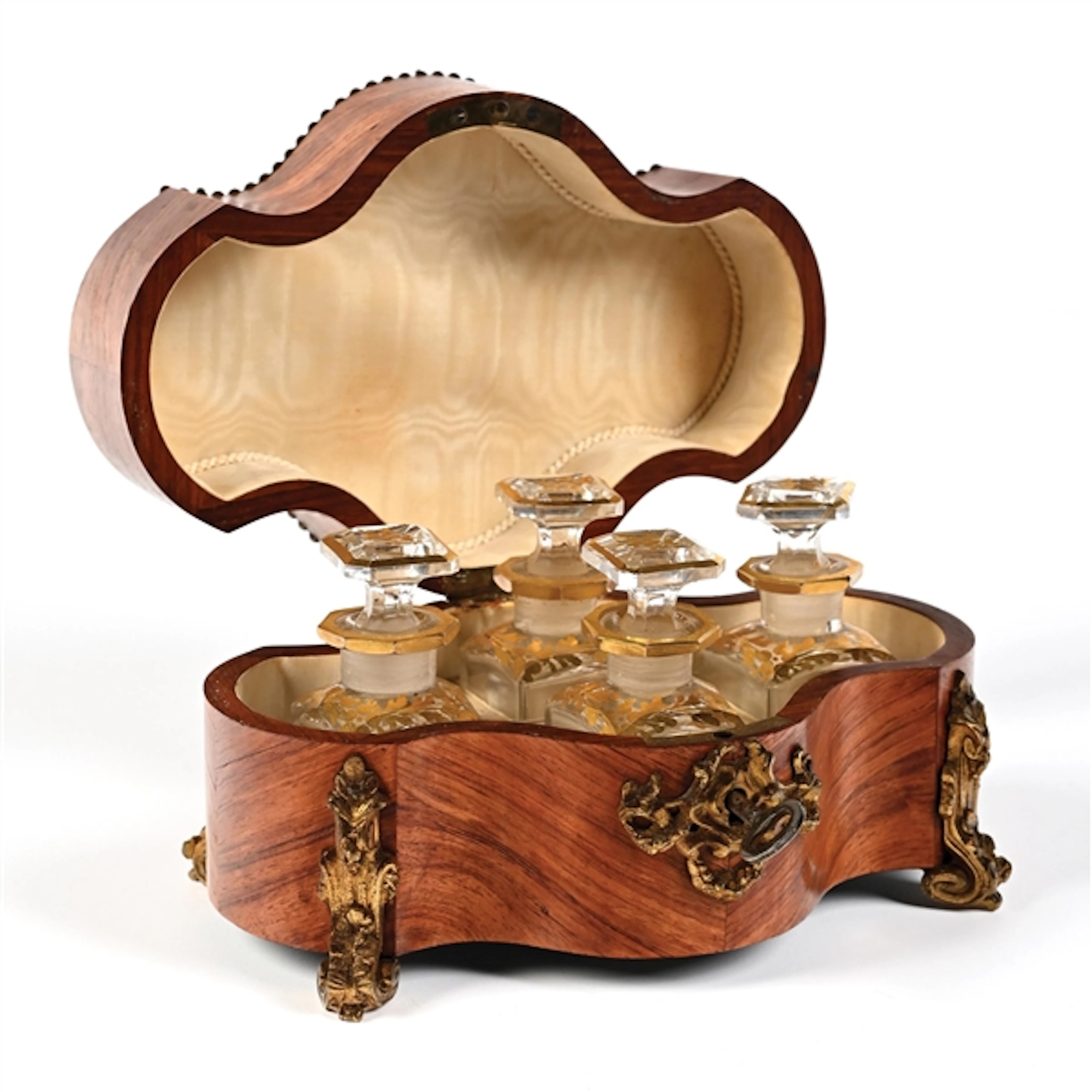 FRENCH KINGWOOD AND OMOLU-MOUNTED PERFUME CASKET