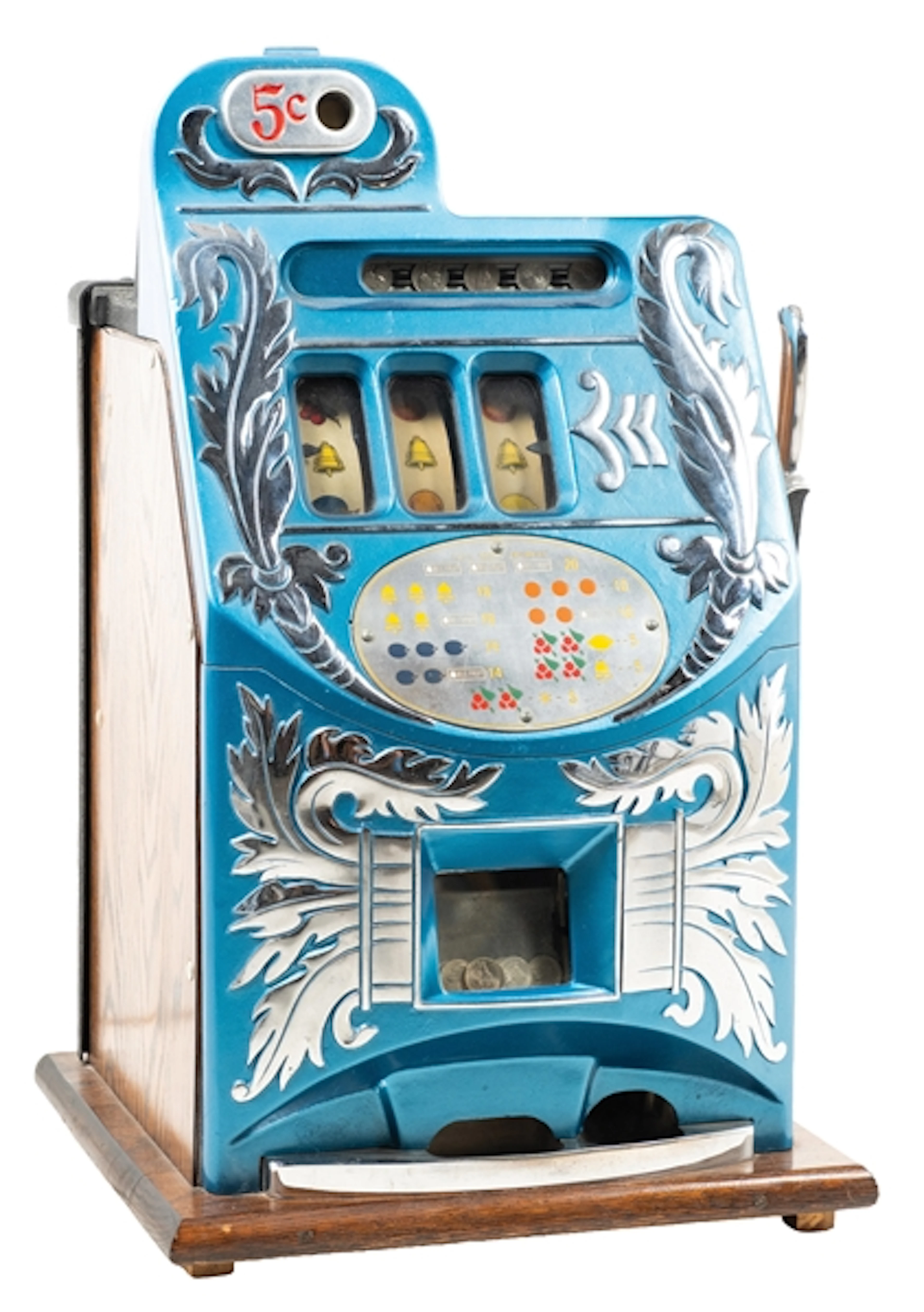5¢ MILLS "EXTRA BELL" AIKENS FRONT SLOT MACHINE