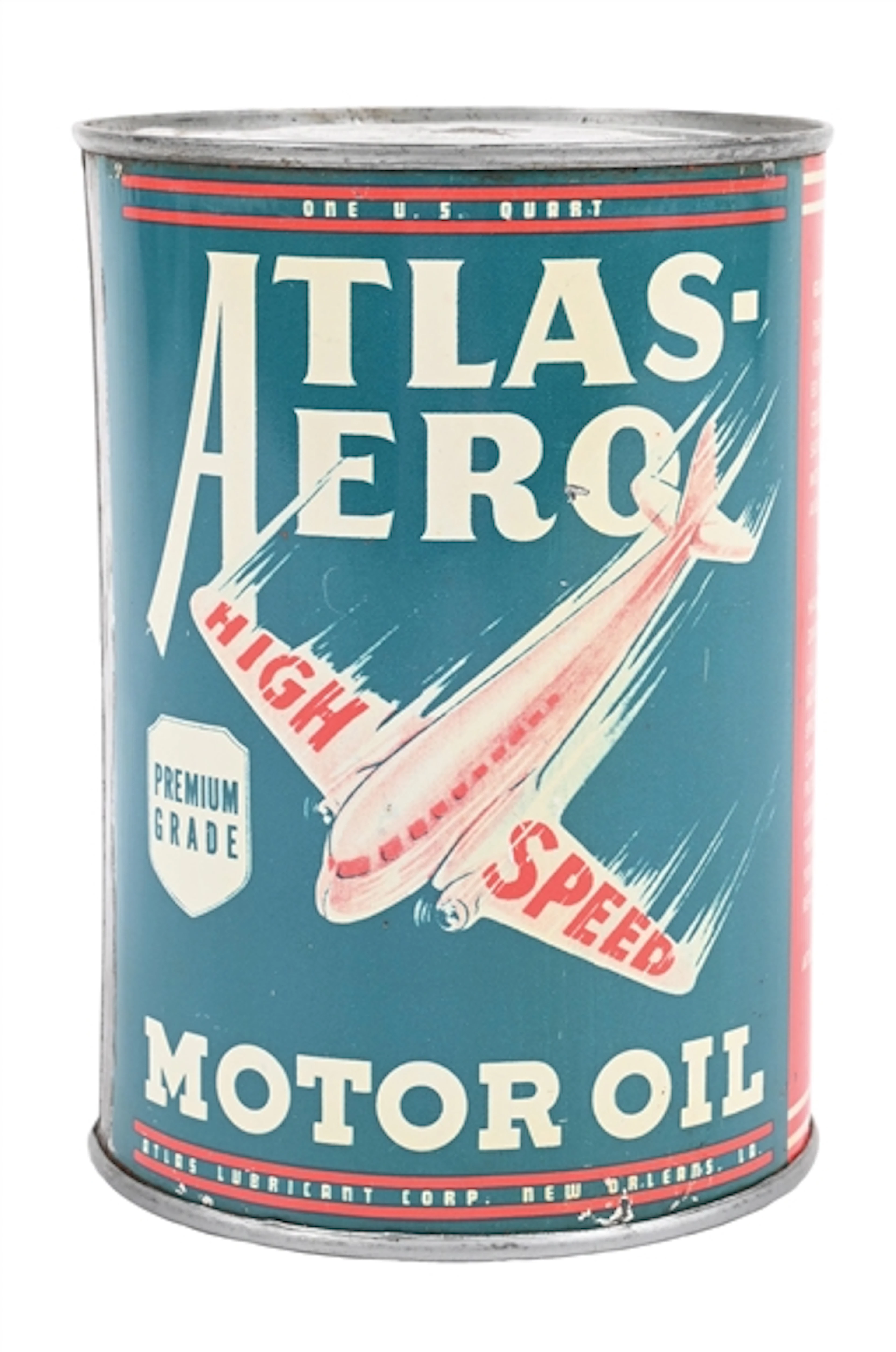 RARE ATLAS-AERO HIGH SPEED MOTOR OIL ONE CAN