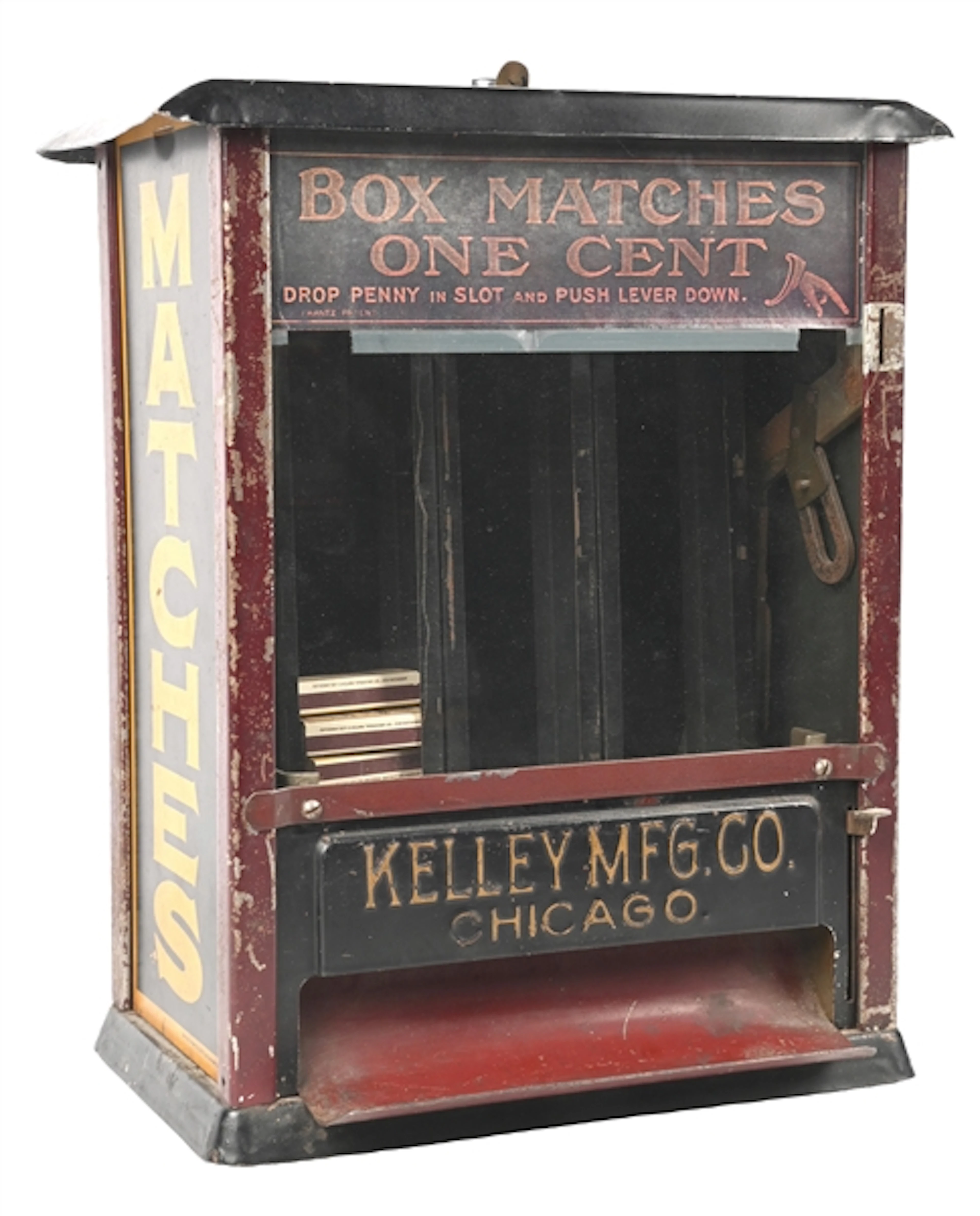1¢ KELLY MFG. CO. BOX MATCHES VENDING MACHINE