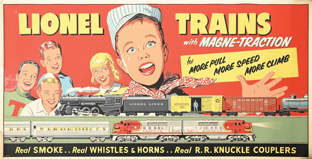 1952 LIONEL TRAINS LARGE DEALER PROMOTIONAL WALL POSTER
