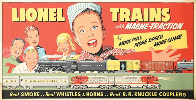 1952 LIONEL TRAINS LARGE DEALER PROMOTIONAL WALL POSTER