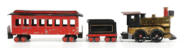LOT OF 3: WEEDEN DART LOCOMOTIVE, TENDER & PASSENGER CAR