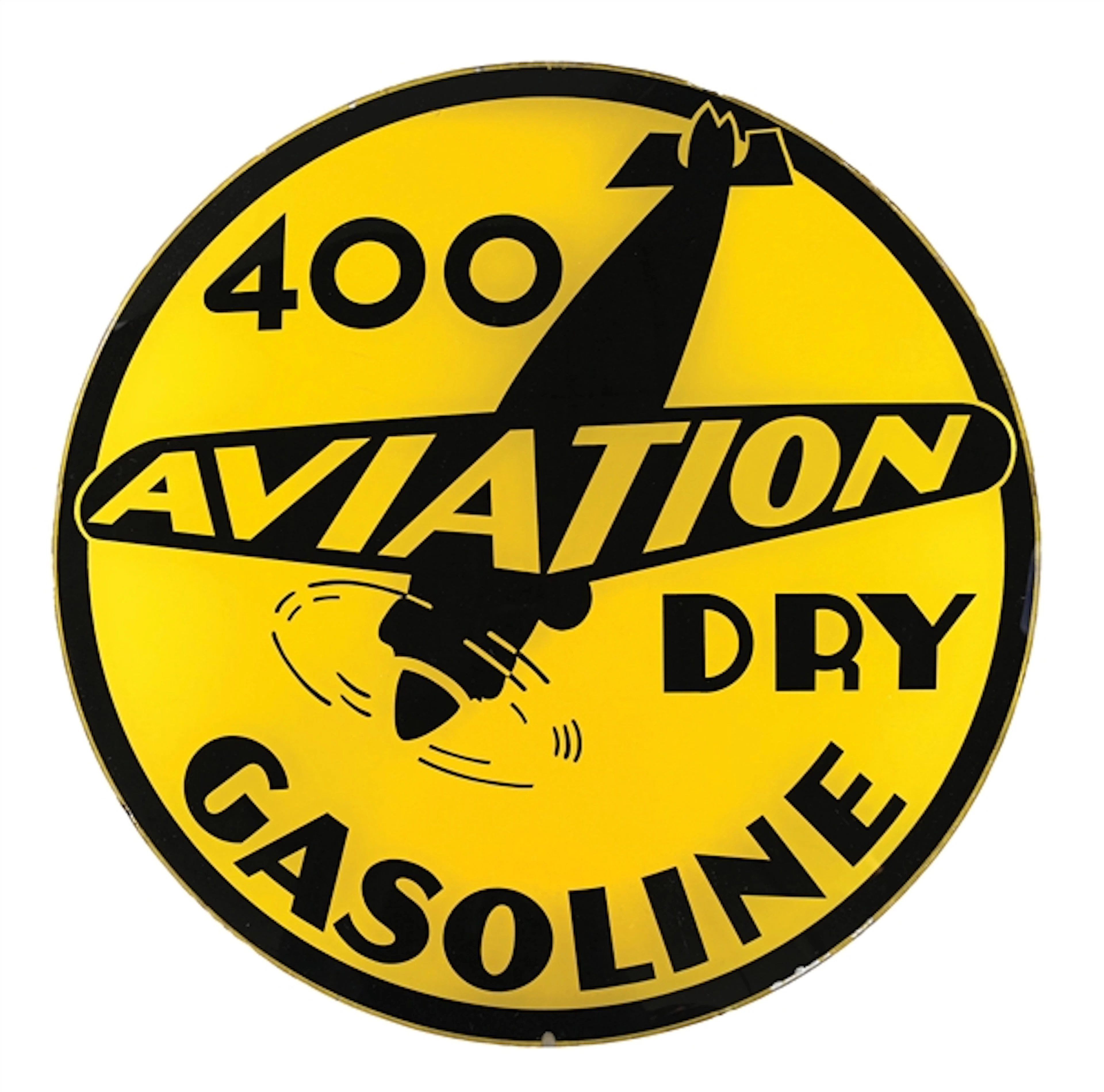 VERY RARE SHELL AVIATION DRY 400 GASOLINE SINGLE 15" GLOBE LENS W/