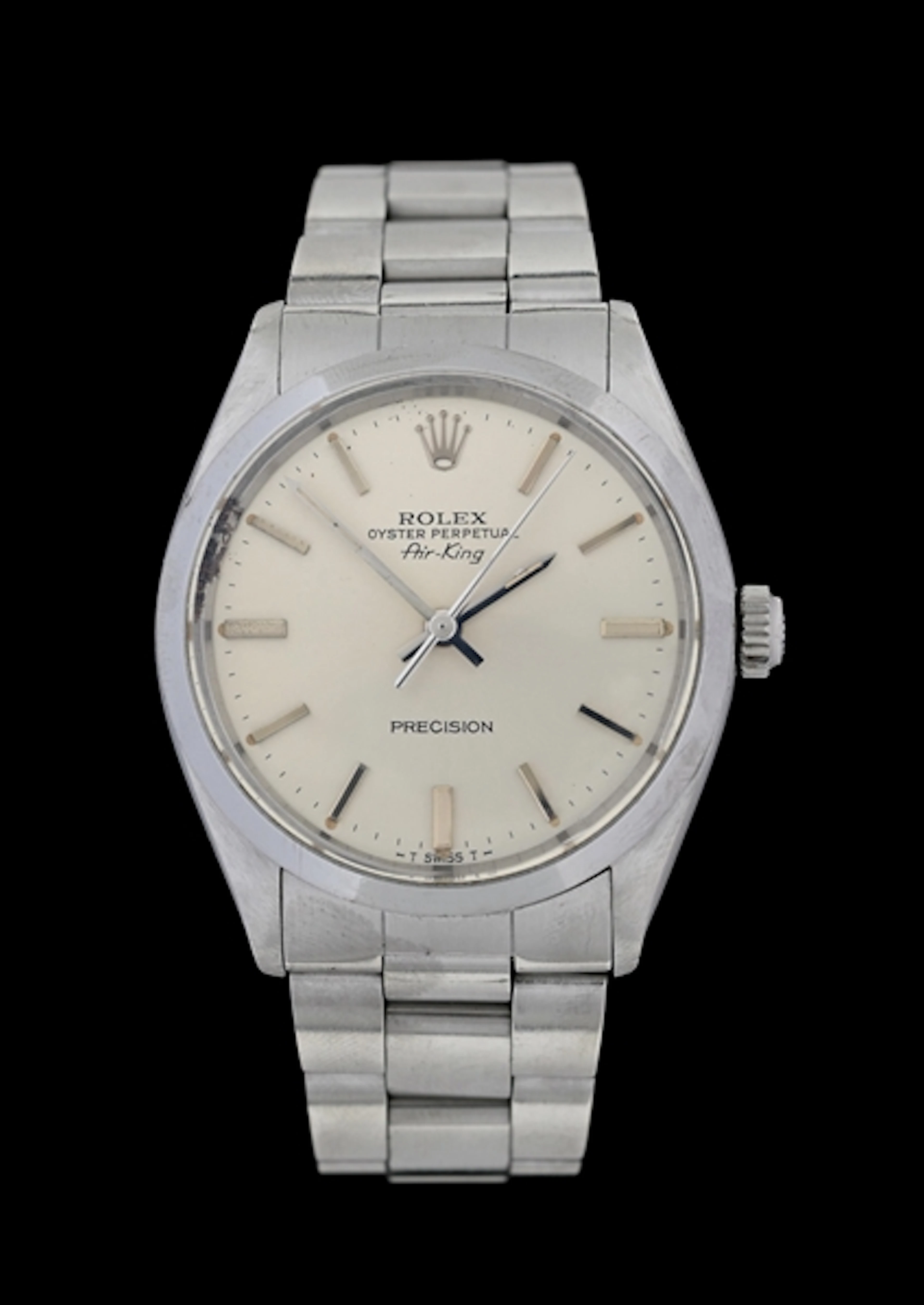 VINTAGE ROLEX OYSTER PERPETUAL AIR-KING 34MM STEEL WATCH, REF. 5500 W/PAPERS