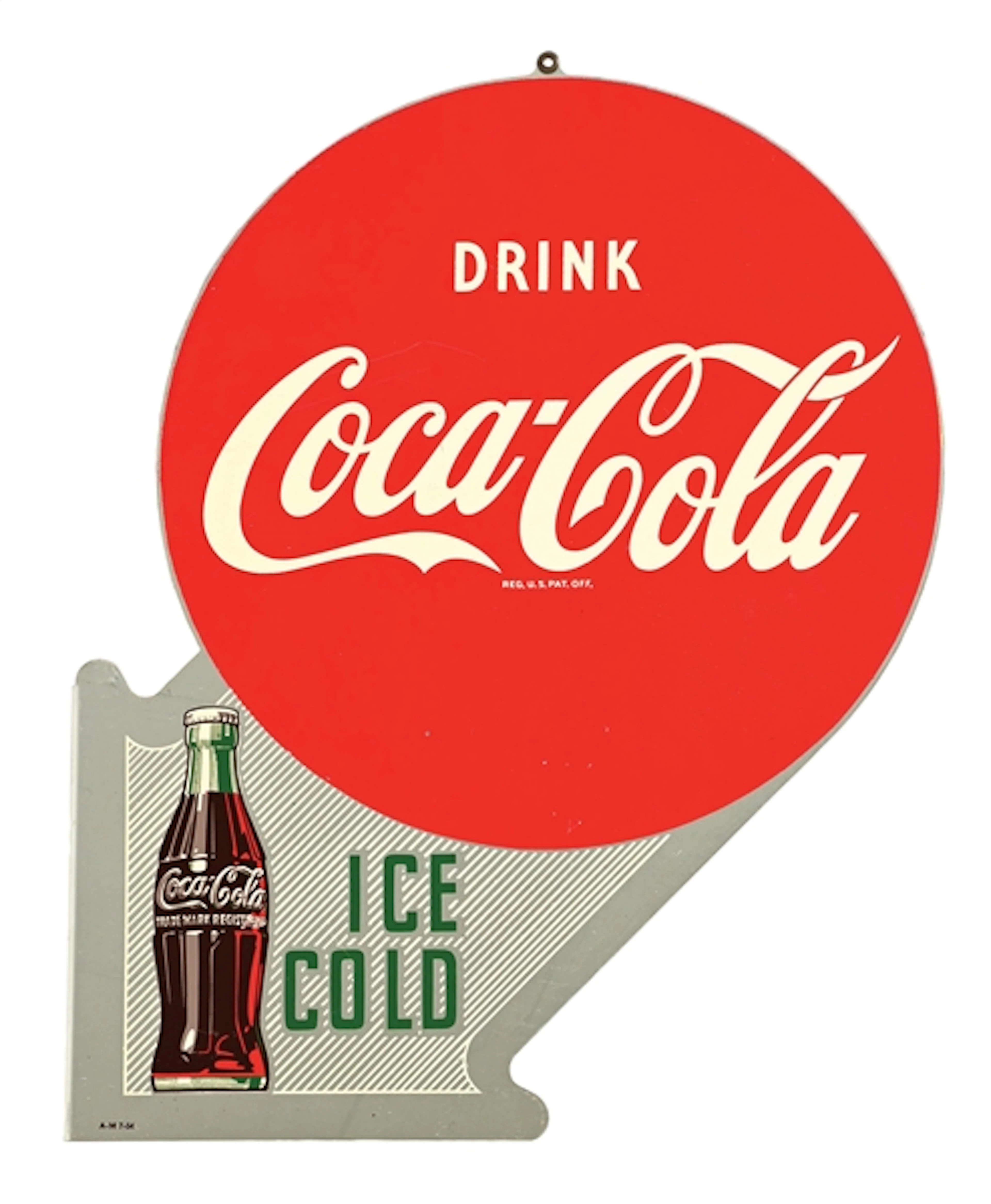 IMPRESSIVE DRINK COCA-COLA ICE COLD TIN FLANGE SIGN