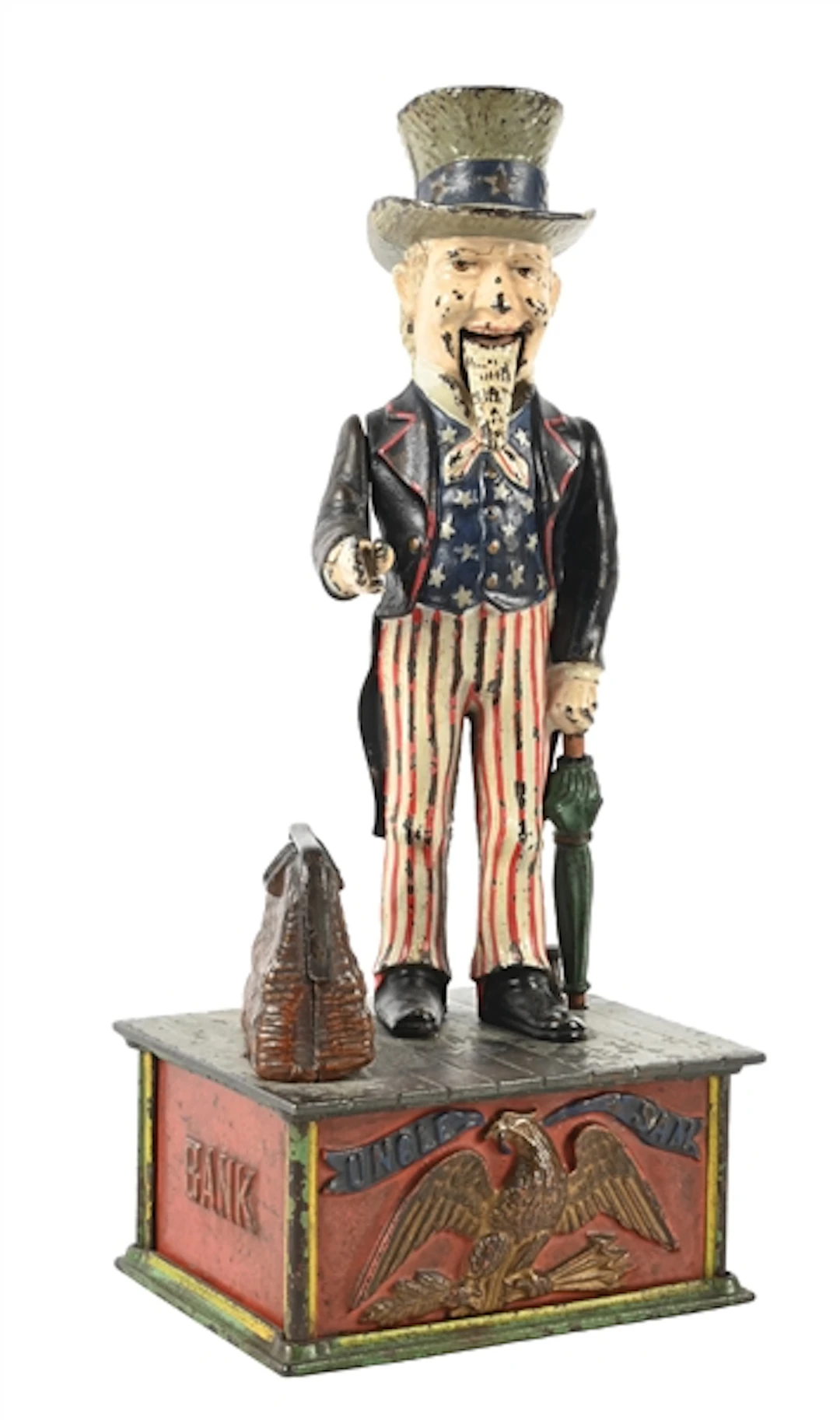 SHEPARD HARDWARE CO. UNCLE SAM CAST IRON MECHANICAL BANK