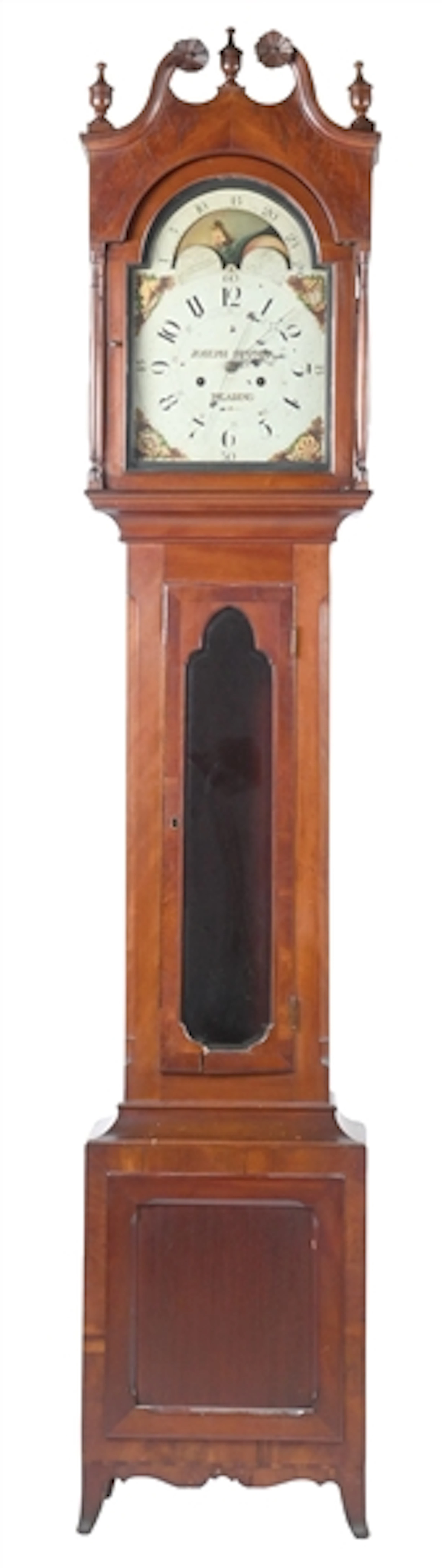 TALL CASE GRANDFATHERS CLOCK JOSEPH STUMPF READING PA EIGHT DAY