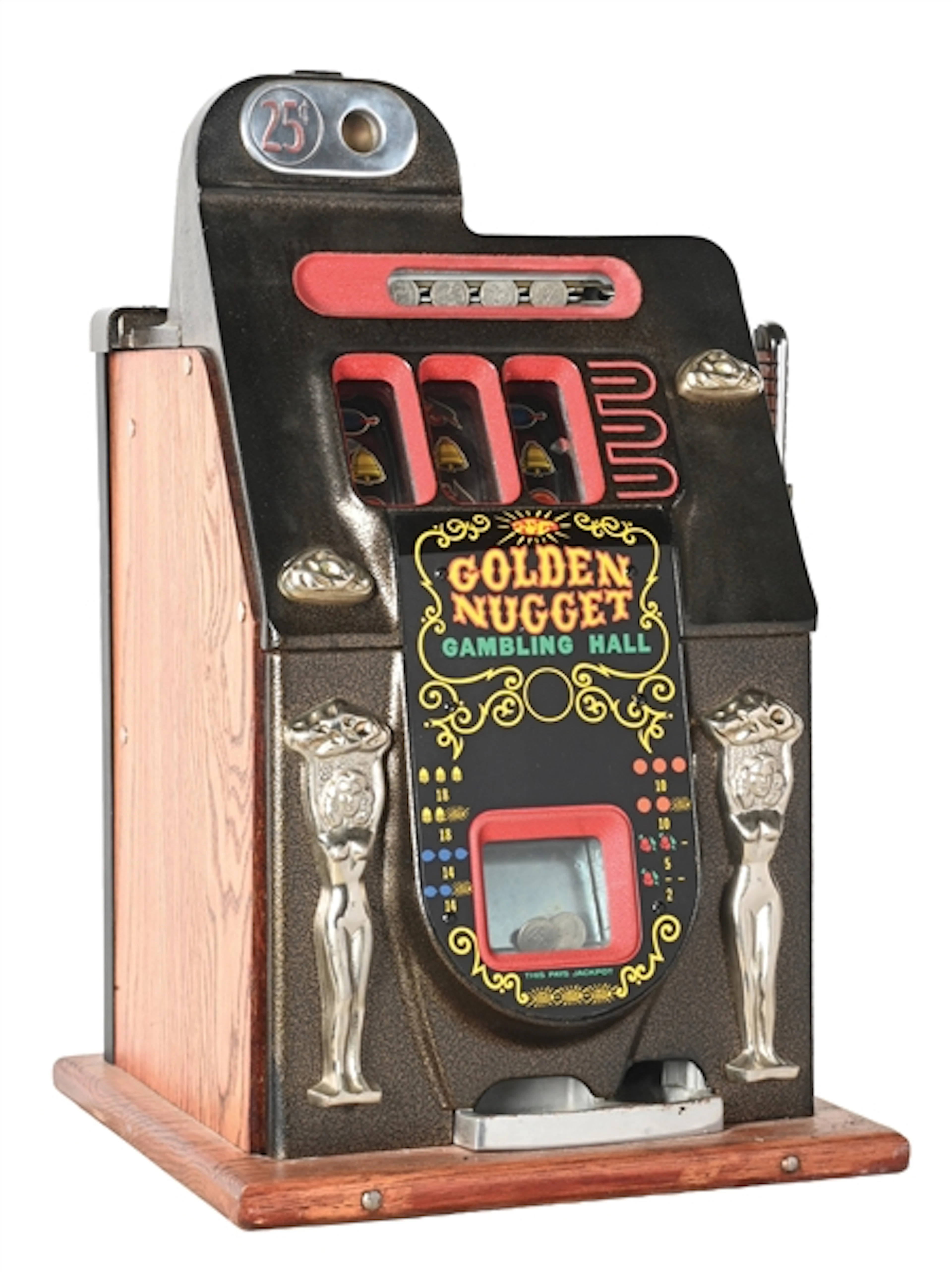 25¢ MILLS NOVELTY CO. GOLDEN NUGGET JACKPOT SLOT MACHINE