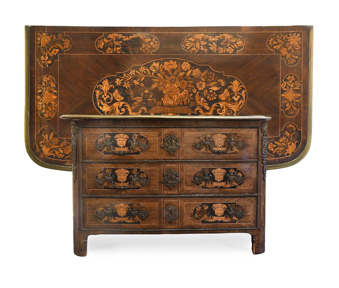 An Early 19th Century Dutch Rosewood, Marquetry-Inlaid and Gilt-Metal-Mounted