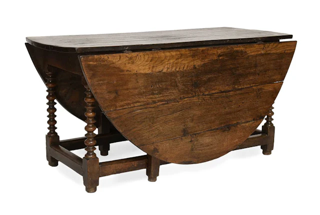 A Substantial Joined Oak Six-Seater Gateleg Dining Table, circa 1670